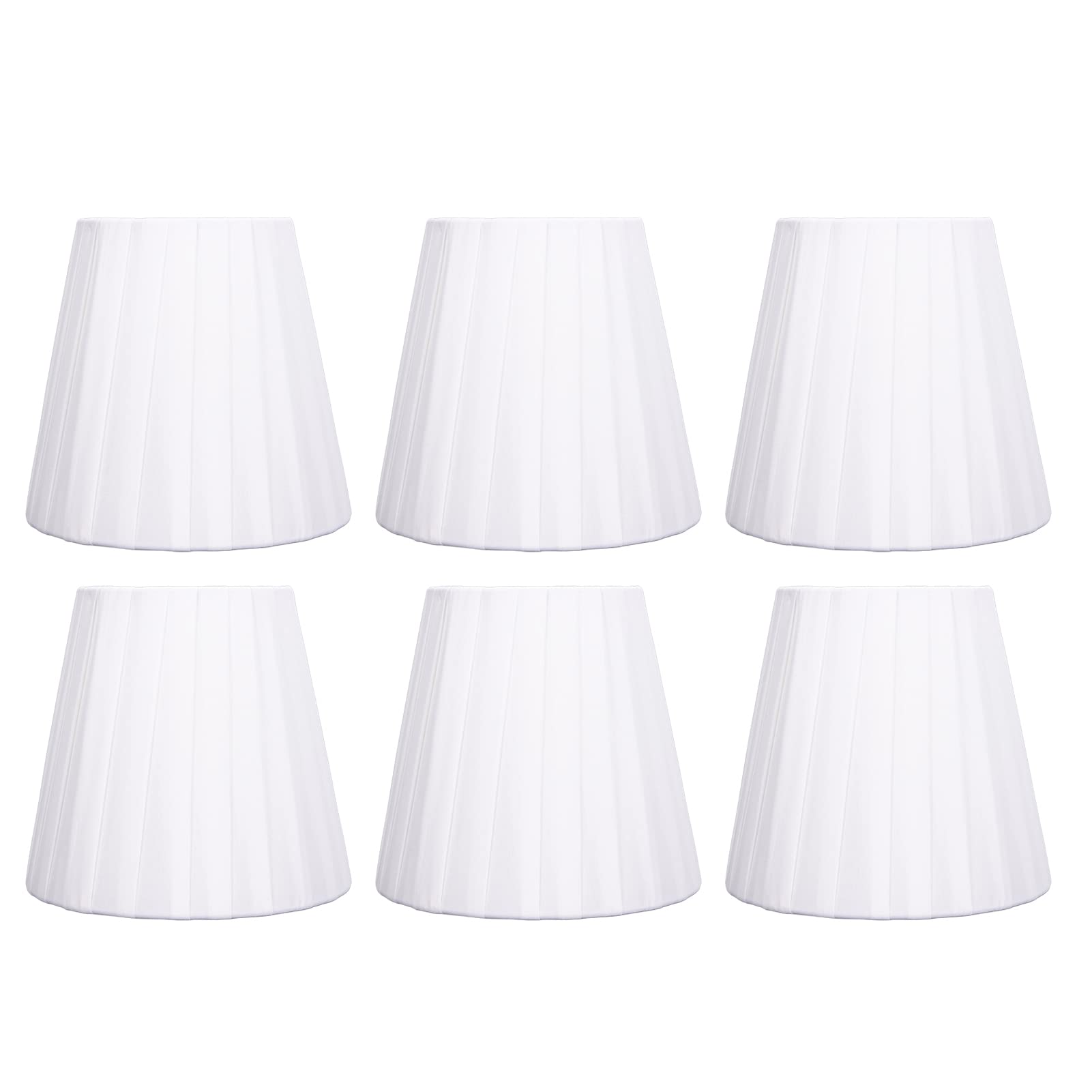 6PCS Modern Fabric Drum Lamp Shades - 3.6x5x5in Light Blue Lampshades for E14 Table & Floor Lamps | Perfect for Bedroom, Living Room & Office Lighting Decor