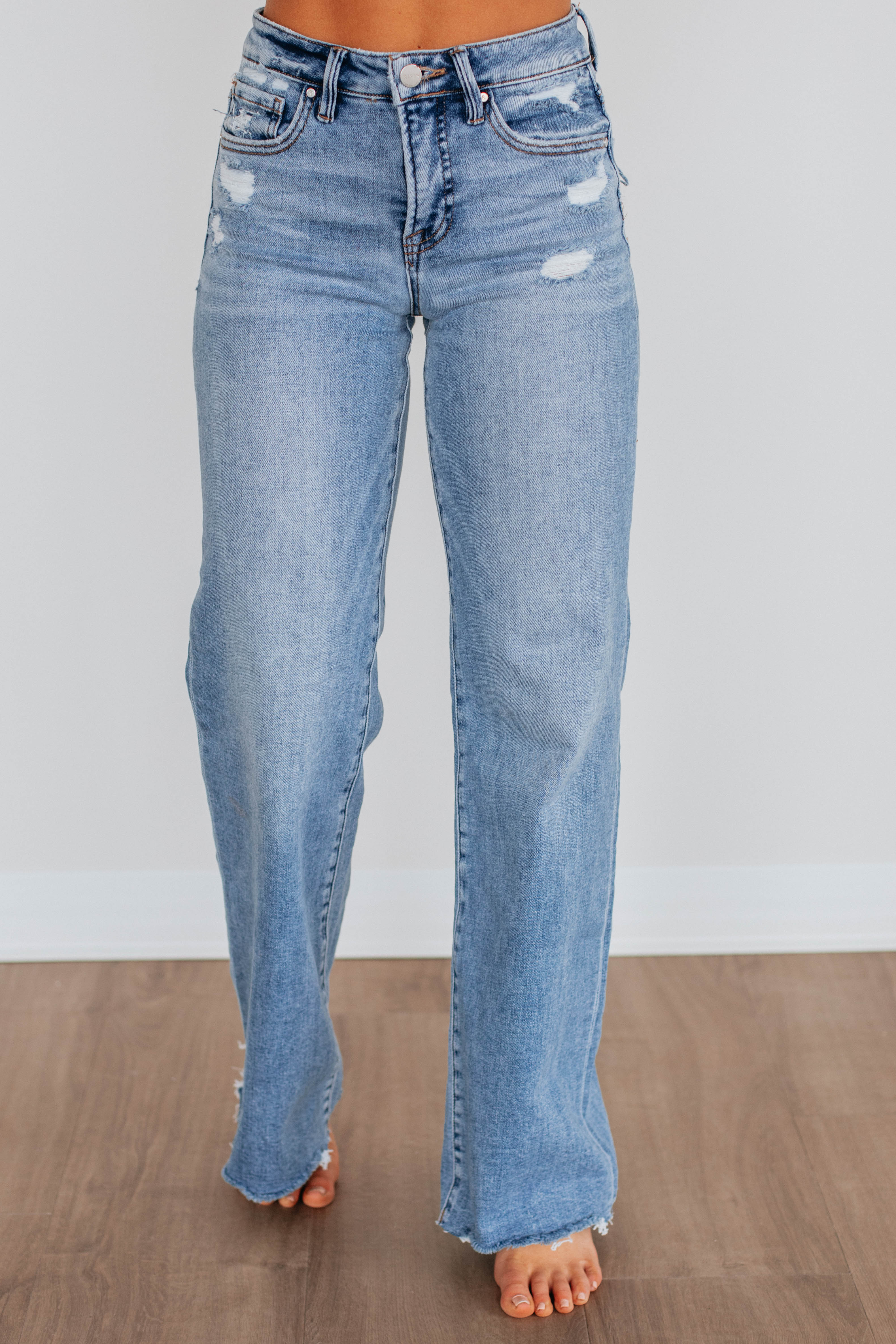 Adelyn Risen Women's Medium Wash Stretch Denim Jeans - Comfortable & Stylish for Casual Wear, Office, and Night Out