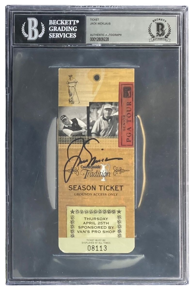 Jack Nicklaus Autographed 2002 Senior PGA Championship Countrywide Tradition Event Ticket - Rare Golf Memorabilia for Collectors & Sports Fans
