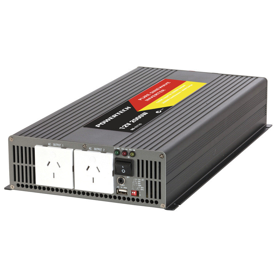 2000W Pure Sine Wave Power Inverter 12V to 110V - Car & Home Use for RV, Camping, Emergency Backup Power