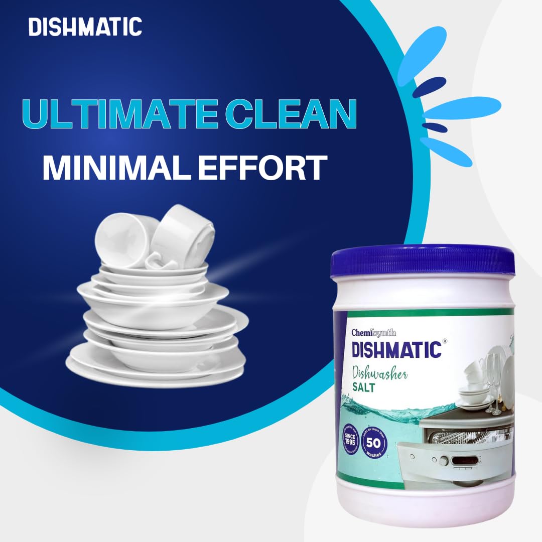 Eco-Friendly Dishwasher Salt and Rinse Aid Combo (250ml Liquid + 1KG Powder) for Automatic Dishwashers - Streak-Free Shine & Spotless Dishes - Perfect for Daily Dishwashing & Glassware Care