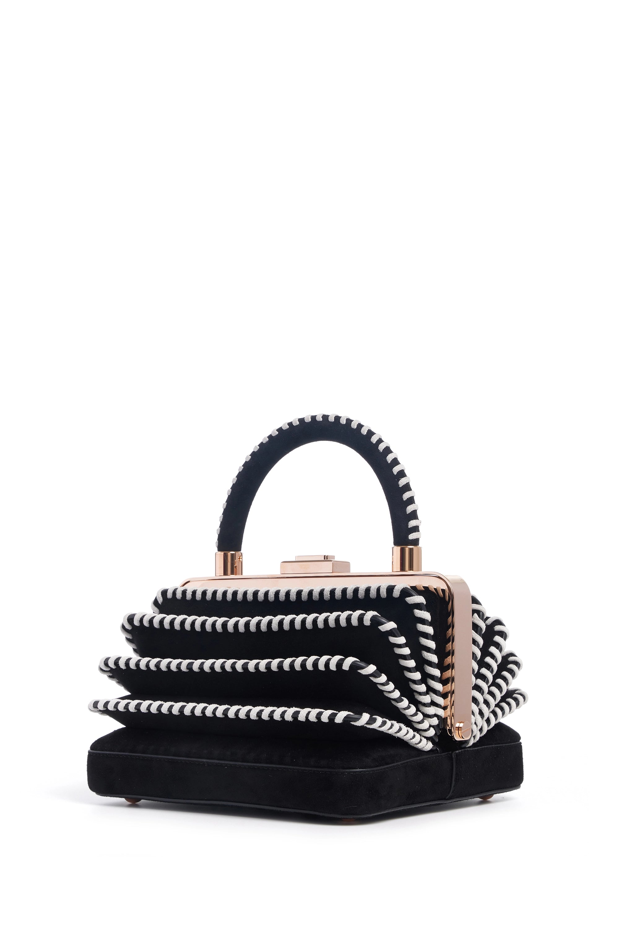 Whipstitch Diana Bag in Black Suede - Premium Leather Crossbody Purse for Women | Perfect for Work, Travel & Everyday Use