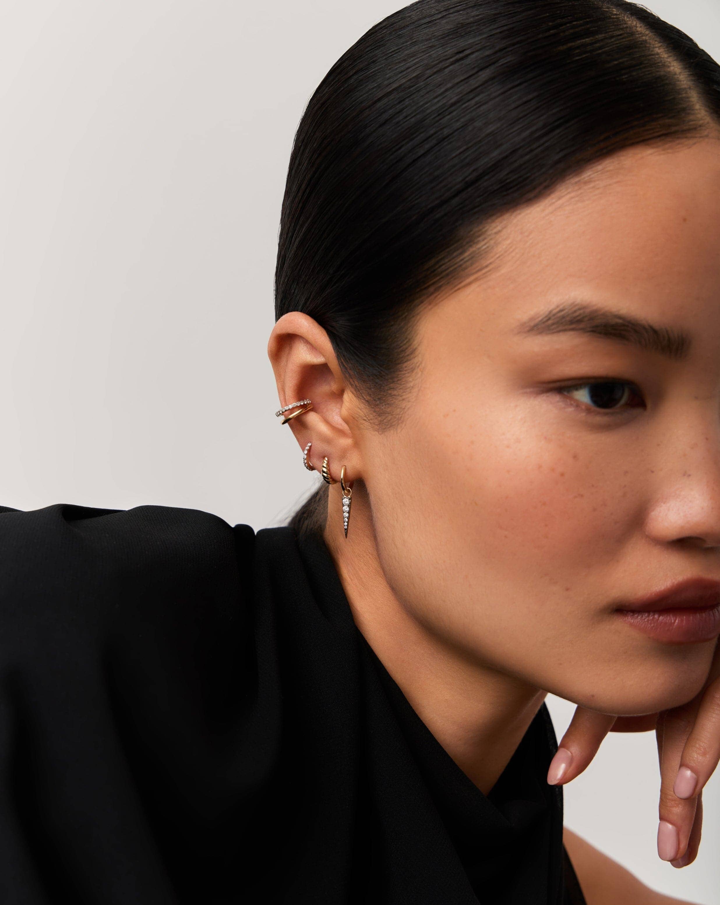14k Solid Gold Huggie Hoop Earrings for Women - Minimalist Twisted Hoops for Everyday Wear, Gifts, and Special Occasions