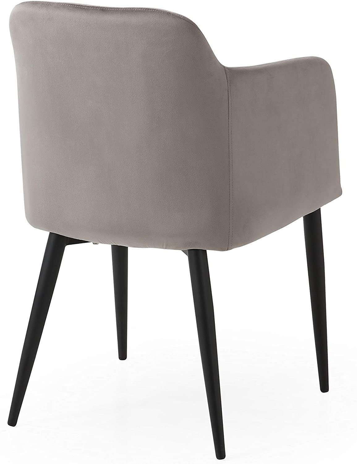 AC Pacific Jason Accent Chairs Set of 2 - Soft Upholstered Modern Armchairs with Black Metal Legs for Living Room, Bedroom & Home Office - Fossil Gray | Stylish & Durable Seating for Relaxing, Reading & Entertaining Guests
