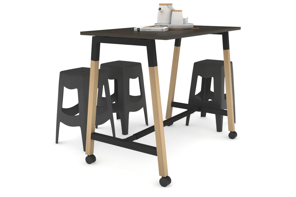 Premium Quadro A Legs Counter Table with Wooden Legs & Cross Beam - 925H Model [1200L x 700W] - Perfect for Restaurant Bars, Kitchen Islands & Commercial Counters