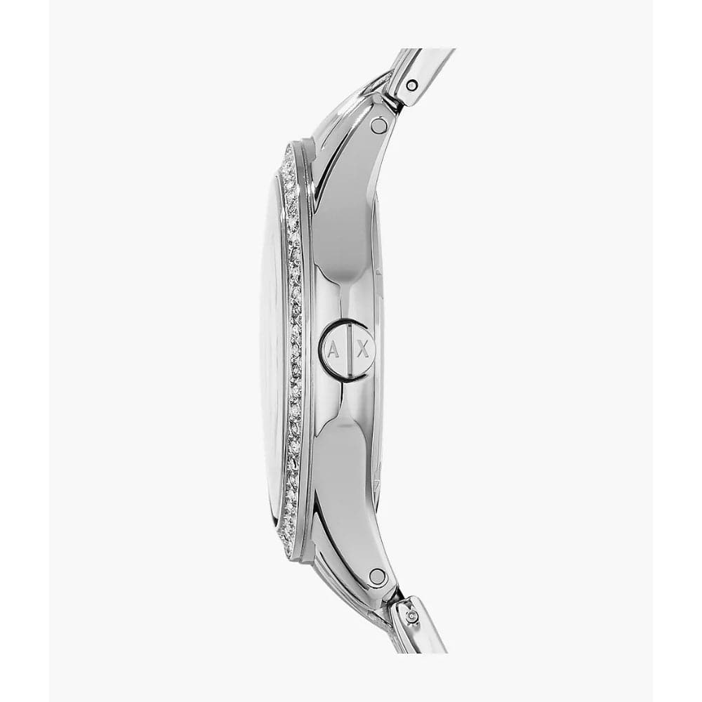 Armani Exchange AX5215 Women's Watch - Silver Stainless Steel Strap, Fashionable Analog Watch for Women | Perfect for Office, Party & Everyday Wear