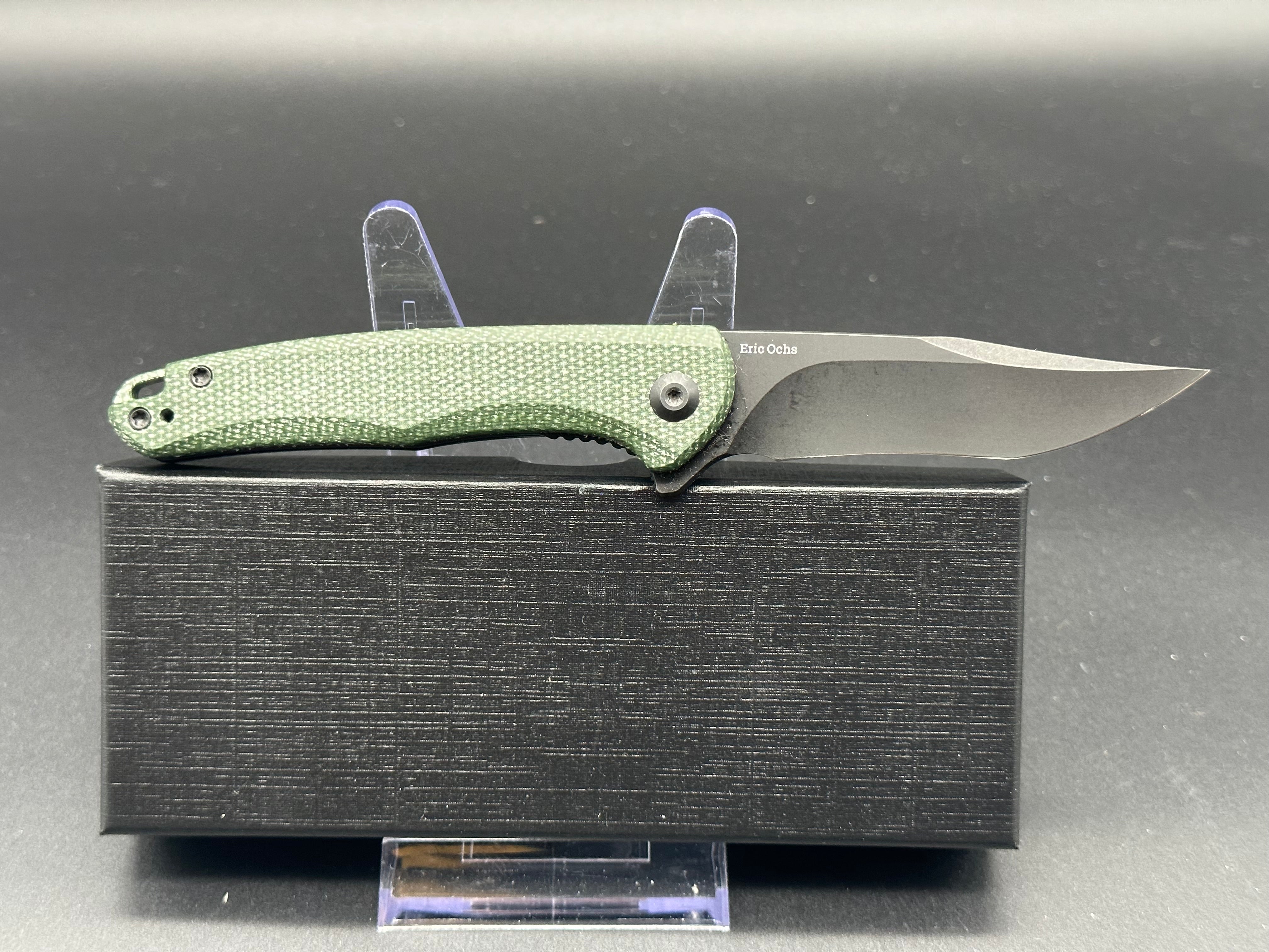 Civivi Mini Sandbar Pocket Knife - Green Micarta Handle, EDC Folding Knife for Outdoor, Camping & Everyday Carry