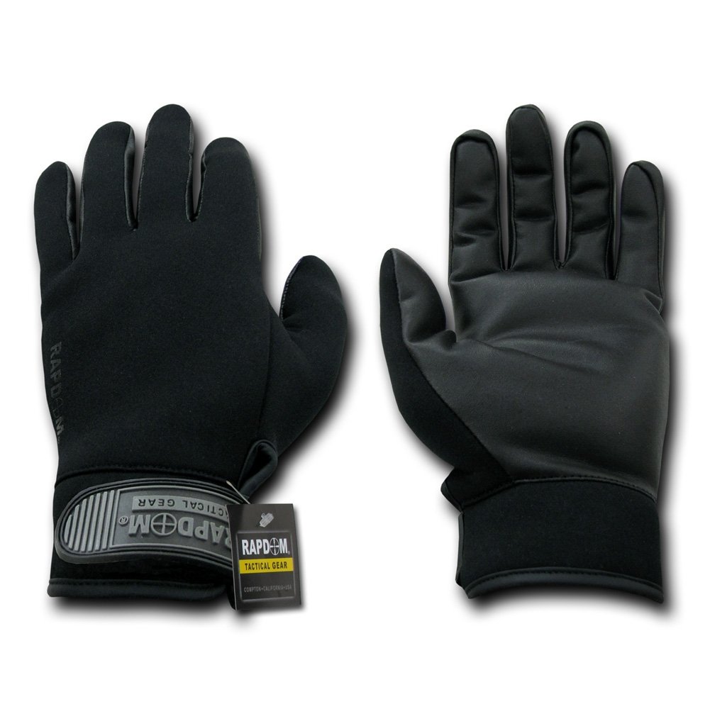 RAPDOM Tactical Neoprene Patrol Gloves - Military & Police Duty Gloves for Shooting, Hunting, Motorcycling & Outdoor Activities
