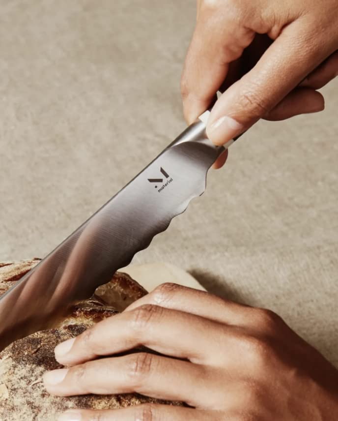 Premium Material Knife Trio Set with Stand - Almost Black & White Ash Wood - Perfect for Home Kitchen, Camping & Outdoor Cooking