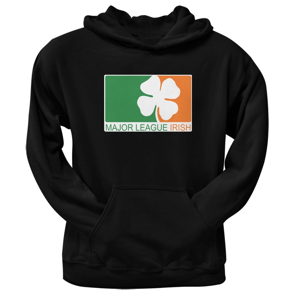 St. Patrick's Day Irish Clover Black Hoodie for Adults - Soft Pullover Sweatshirt for Men & Women - Perfect for Pub Crawls, Parades & Irish-Themed Parties