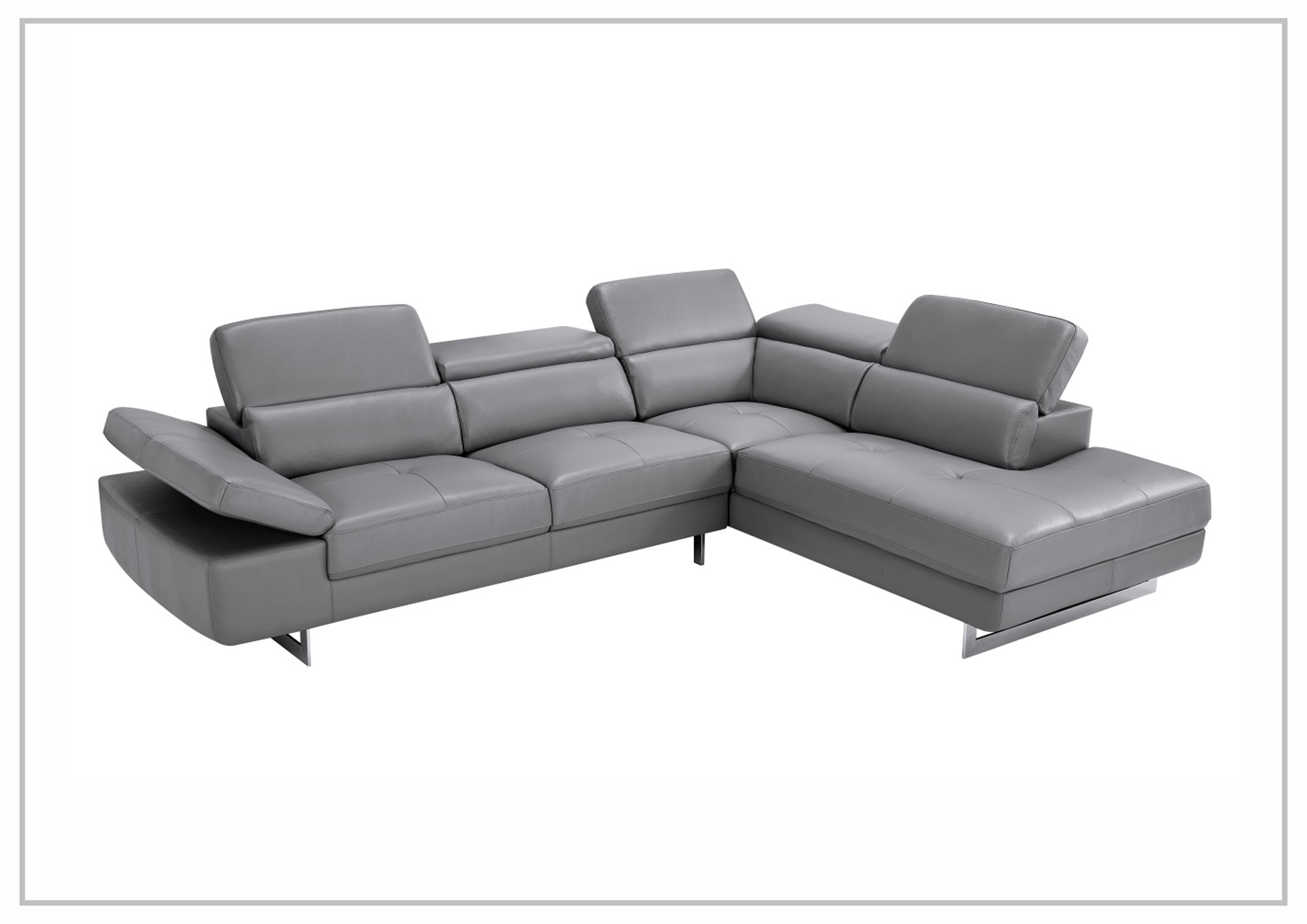 Gio Italia Cavour Mansion L-Shaped Italian Leather Sectional Sofa - Luxurious Modern Living Room Furniture for Home Theater & Family Gatherings