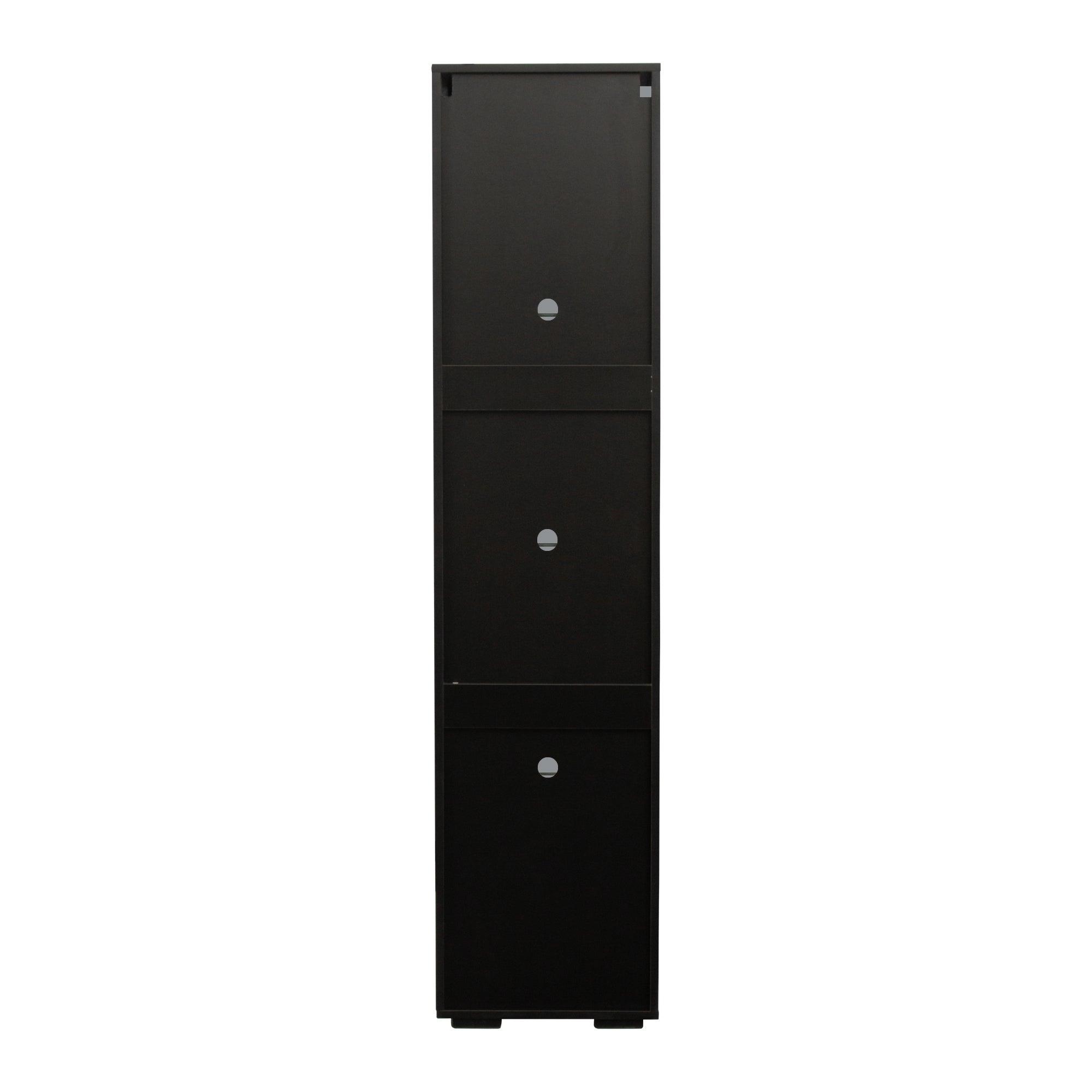 Modern Black Side Cabinet with Aluminum Strip LED Light - Spacious Storage for Living Room, Bedroom & Office Organization