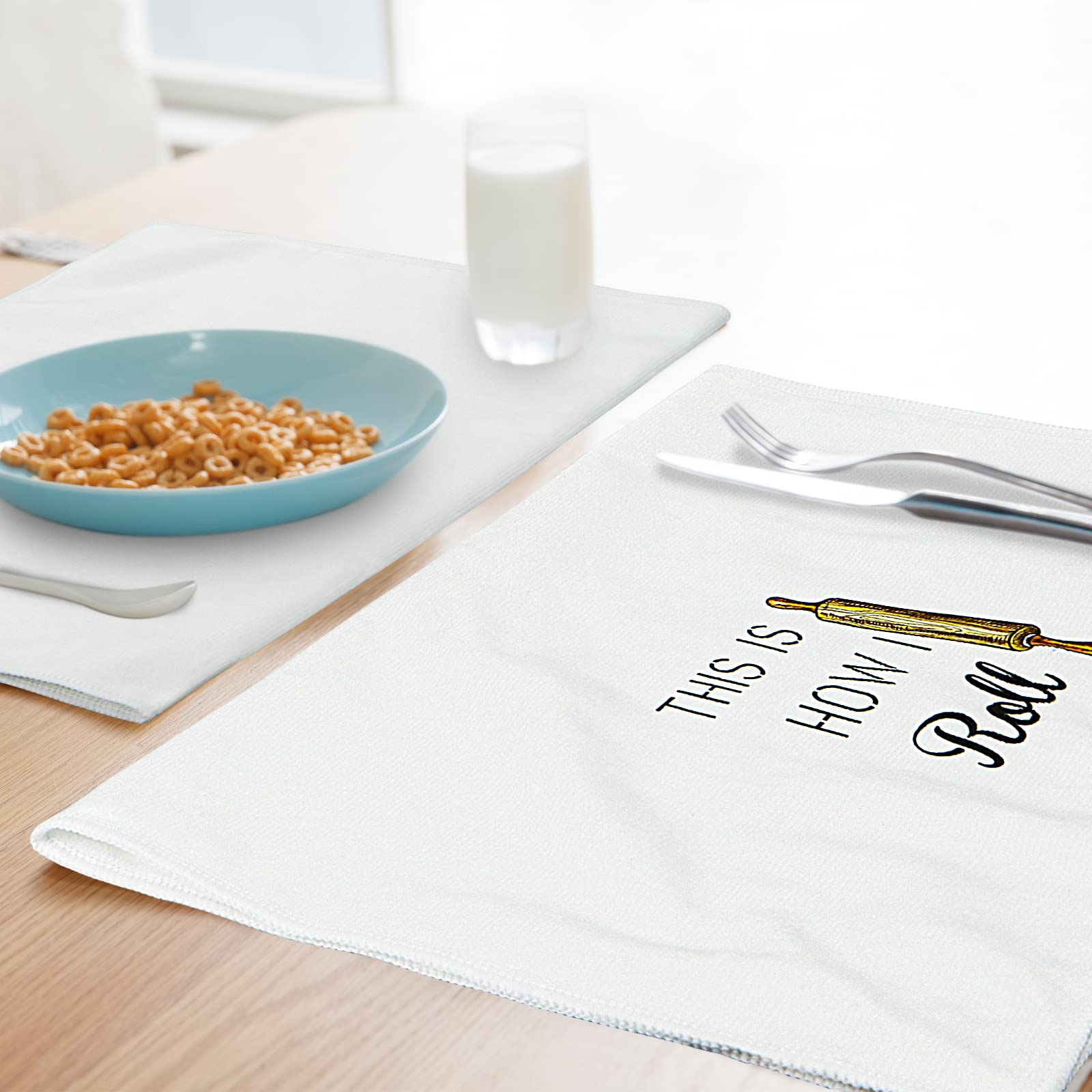 Nialnant Dish Towels for Kitchen - 16 x 23.6 Inch Absorbent Housewarming Gifts, Funny Kitchen Towels and Dishcloths Sets for Women, Mom, Men - Perfect for Cooking, Cleaning, and Decorating