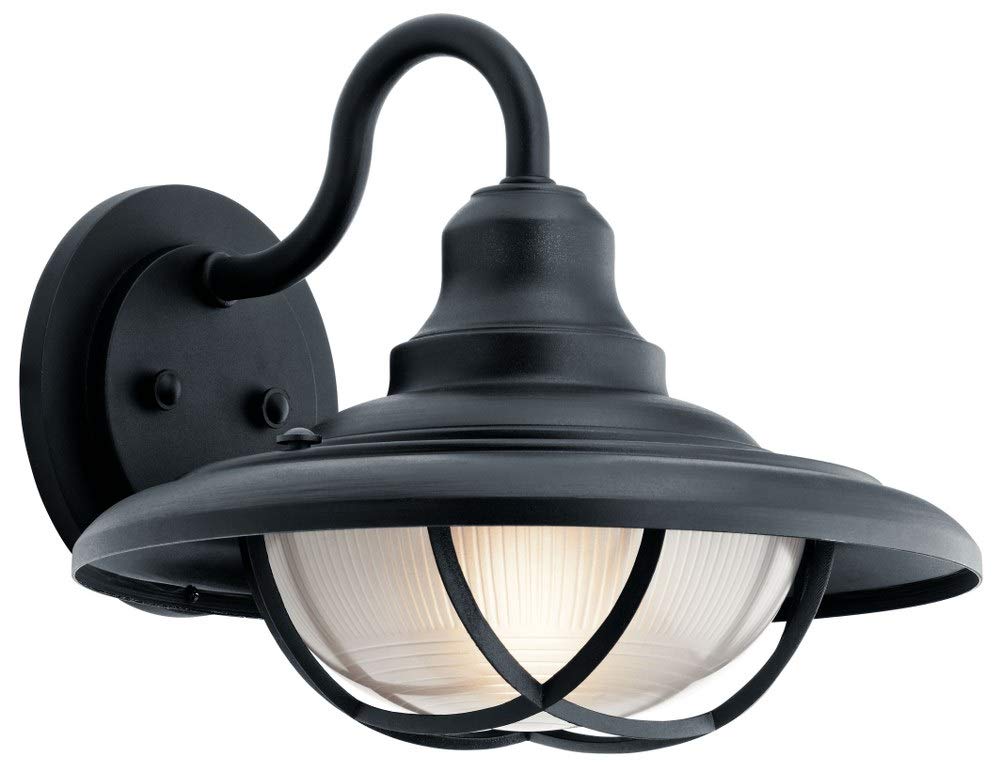 Kichler 49693BKT Modern One Light Outdoor Wall Mount Sconce - Perfect for Porch, Patio, and Entryway Lighting