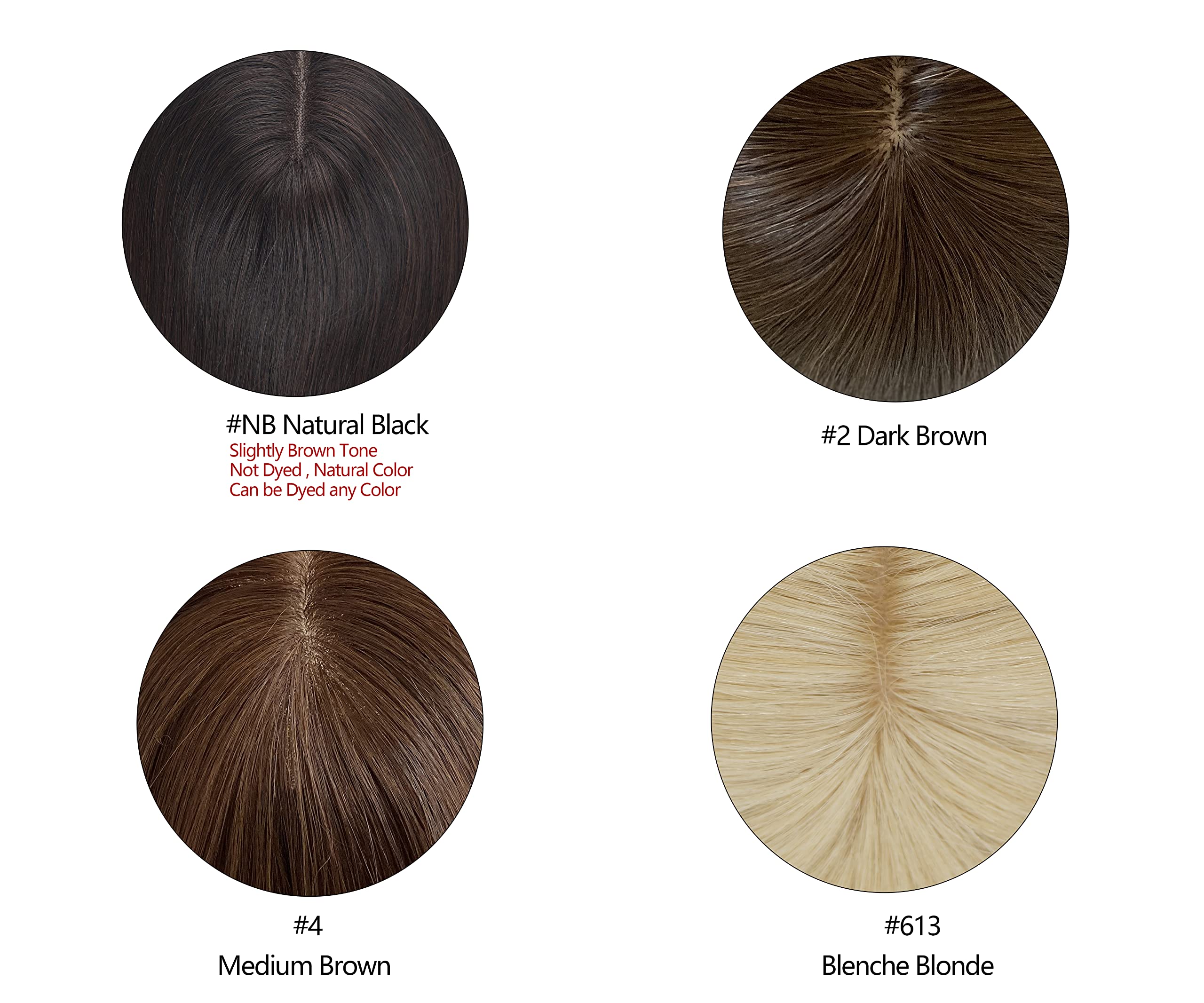 13x15cm Human Hair Silk Base Hair Topper for Women with Thinning Hair & Grey Hair - 4 Clip-In Extensions (#613 Bleach Blonde, 16 Inch) - Perfect for Daily Wear, Parties & Special Occasions