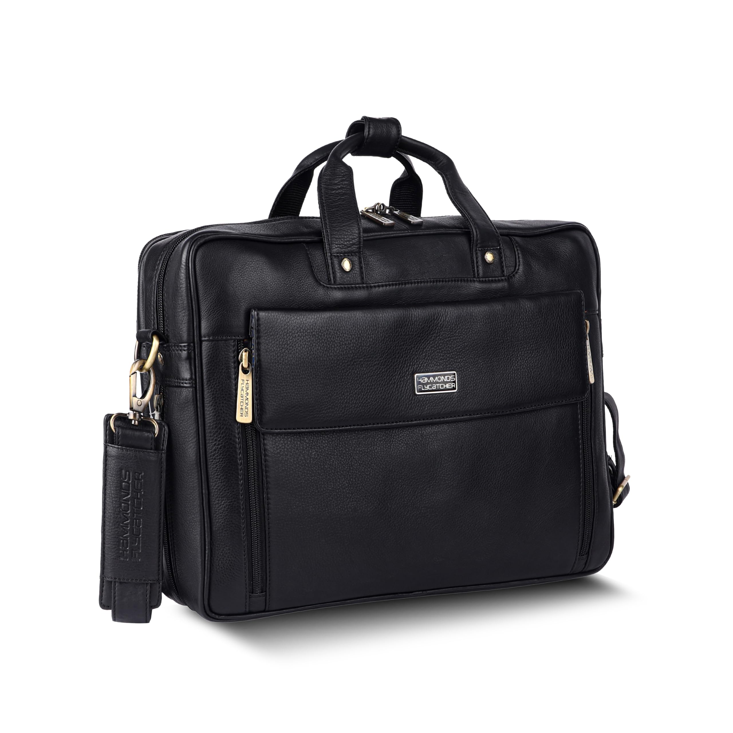 Premium Genuine Leather Laptop Bag for Men - 15.6 Inch Padded Messenger Briefcase with Multi-Pocket Design | Business, Office & Travel Computer Bag for Professionals