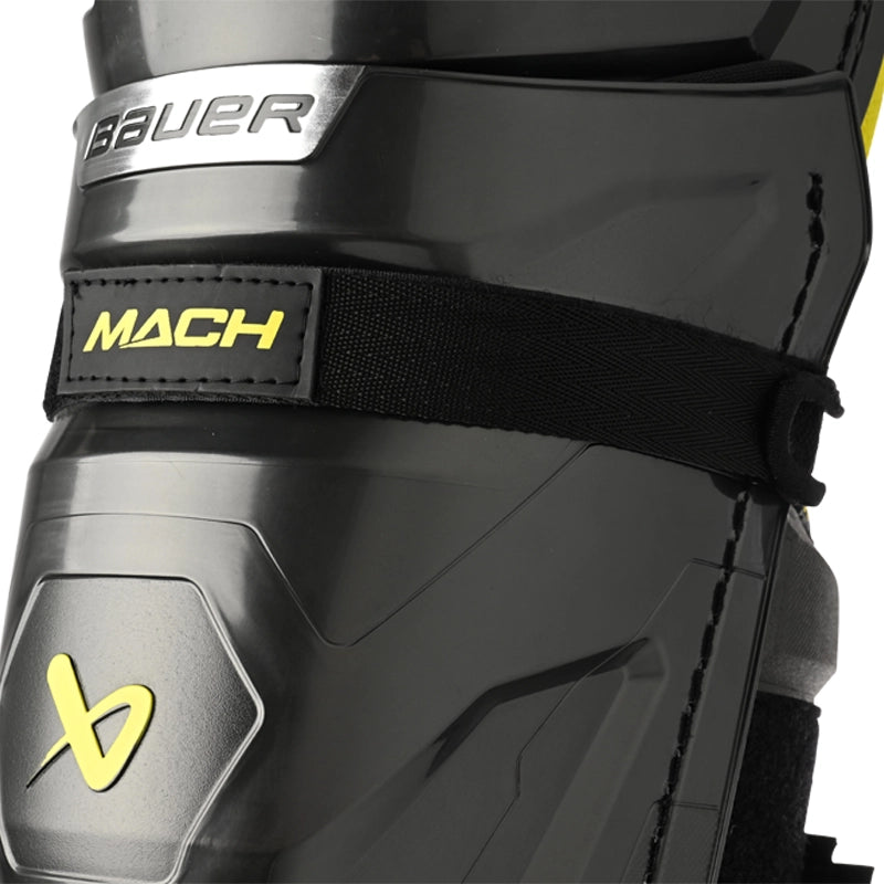 Bauer Supreme Mach Intermediate Hockey Shin Guards - Lightweight & Durable Protection for Ice Hockey Players - Perfect for Training & Competitive Games