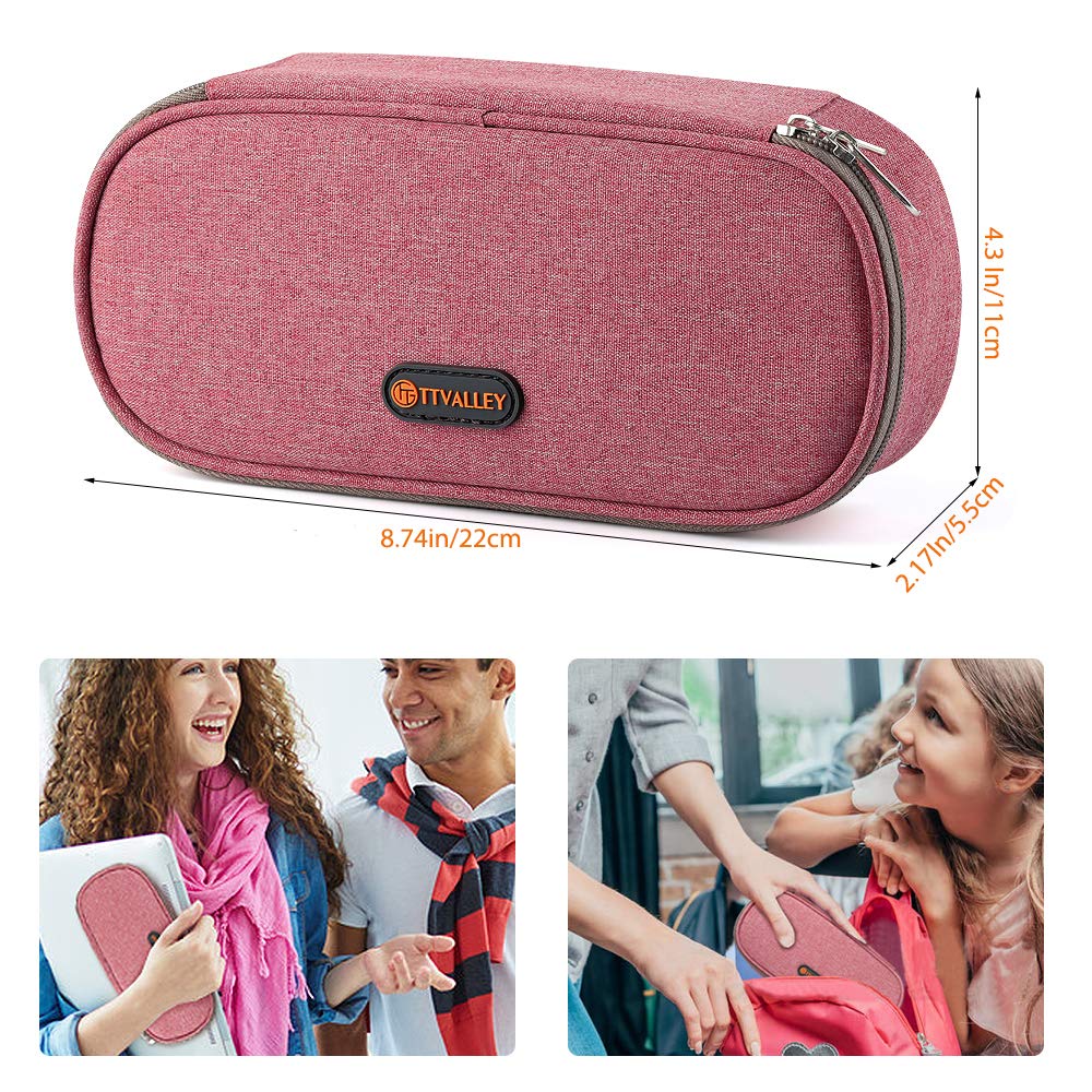 Oxford Pencil Case for School & Office - Red Pen Holder & Desk Organizer for Stationery Supplies | Perfect for Students, Teachers & Professionals