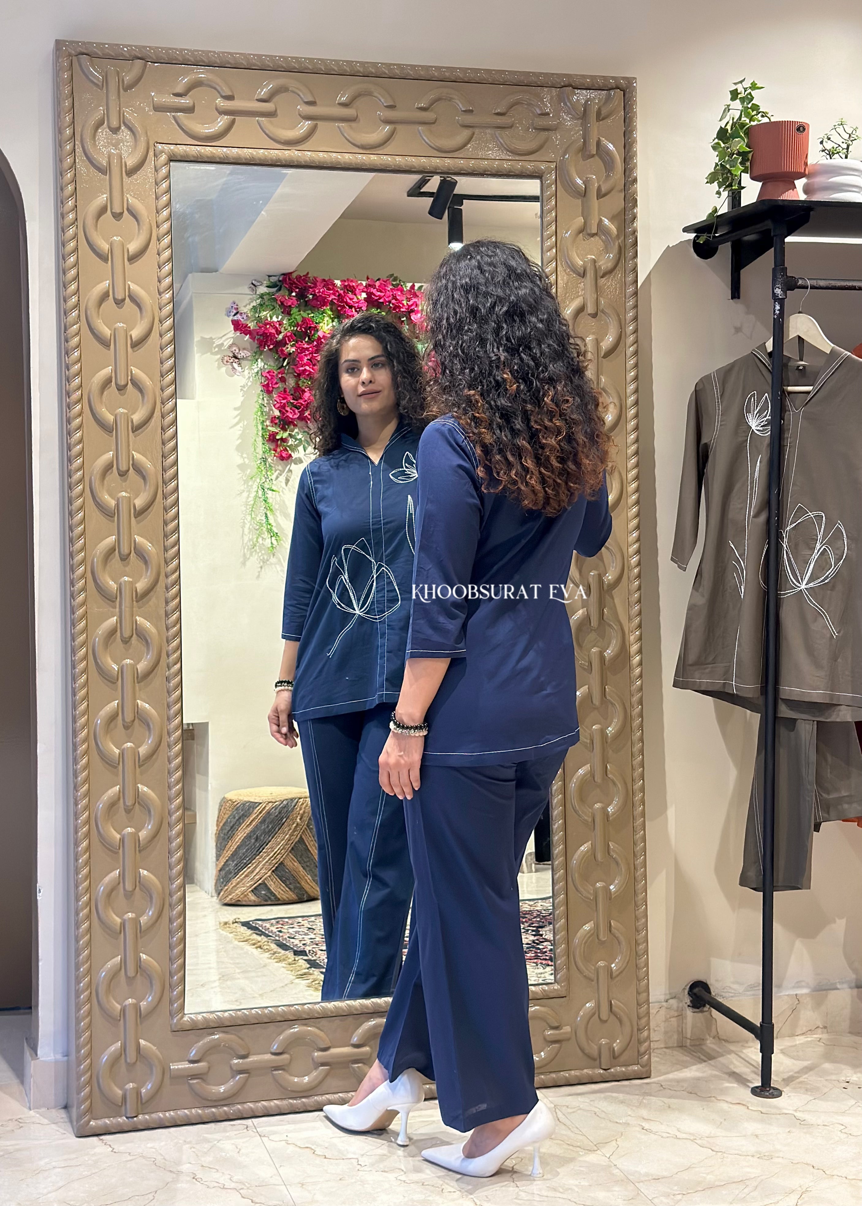 ULTIMATE GLAM BLUE COORD SET - Women's Fashion 2 Piece Outfit Set | Perfect for Party, Date Night & Special Occasions