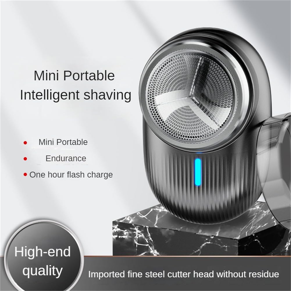 Mini Electric Shaver for Men - USB Rechargeable Wet/Dry Beard Trimmer, Pocket-Sized Portable Grooming Kit | Perfect for Travel, Car, Home Use & Gift Giving