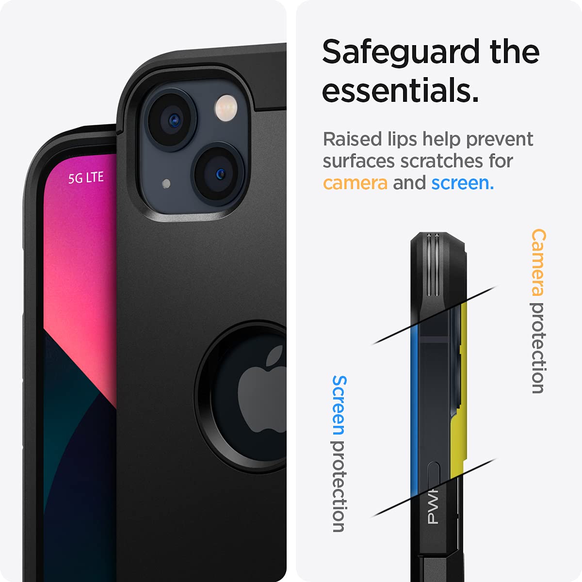 Spigen Tough Armor iPhone 13 Case (2021) - Extreme Protection Tech, Shockproof & Slim Design - Perfect for Outdoor Activities, Work & Daily Use - Black