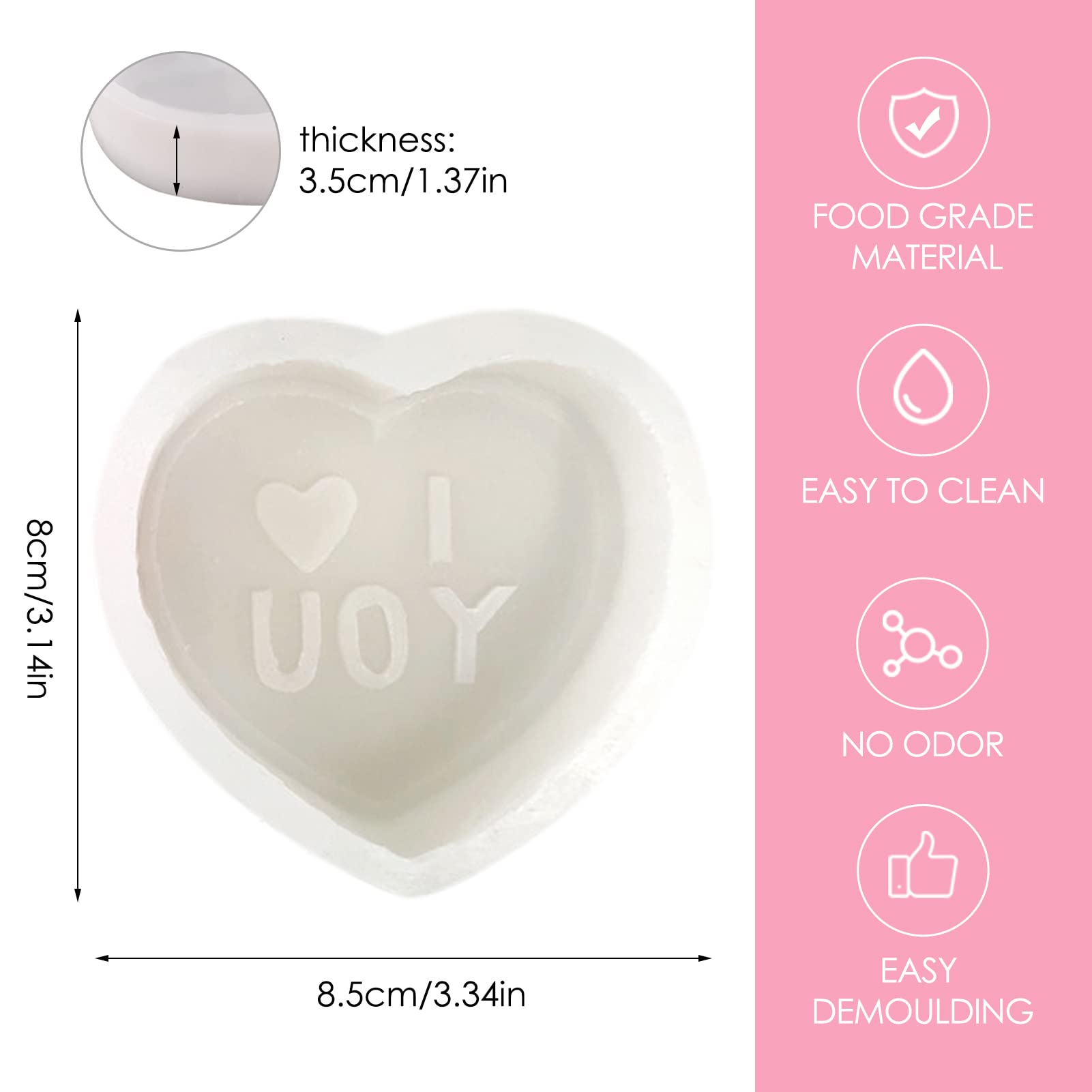 3D Silicone Heart Shaped Candle Mold - DIY Candle, Soap, Chocolate & Candy Making Kit - Perfect for Homemade Mother's Day Gifts, Birthday Party Decorations & Craft Projects - Reusable Baking Molds for Romantic Home Decor & Handmade Gifts from Daughter