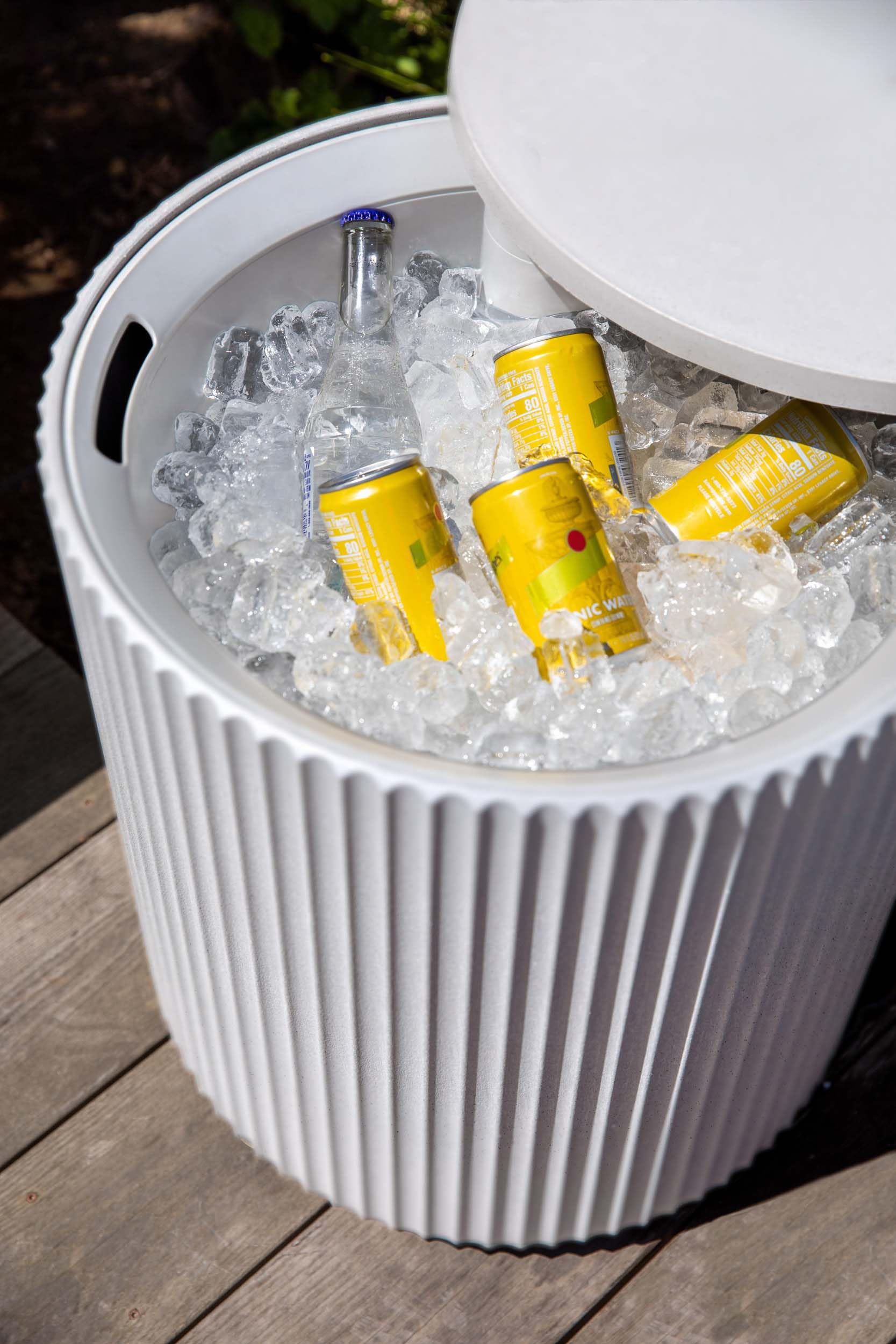 Veradek 2-in-1 Cooler Side Table - Outdoor Patio Furniture with Ice Chest Storage | Perfect for Backyard BBQs, Poolside Drinks & Deck Decorations