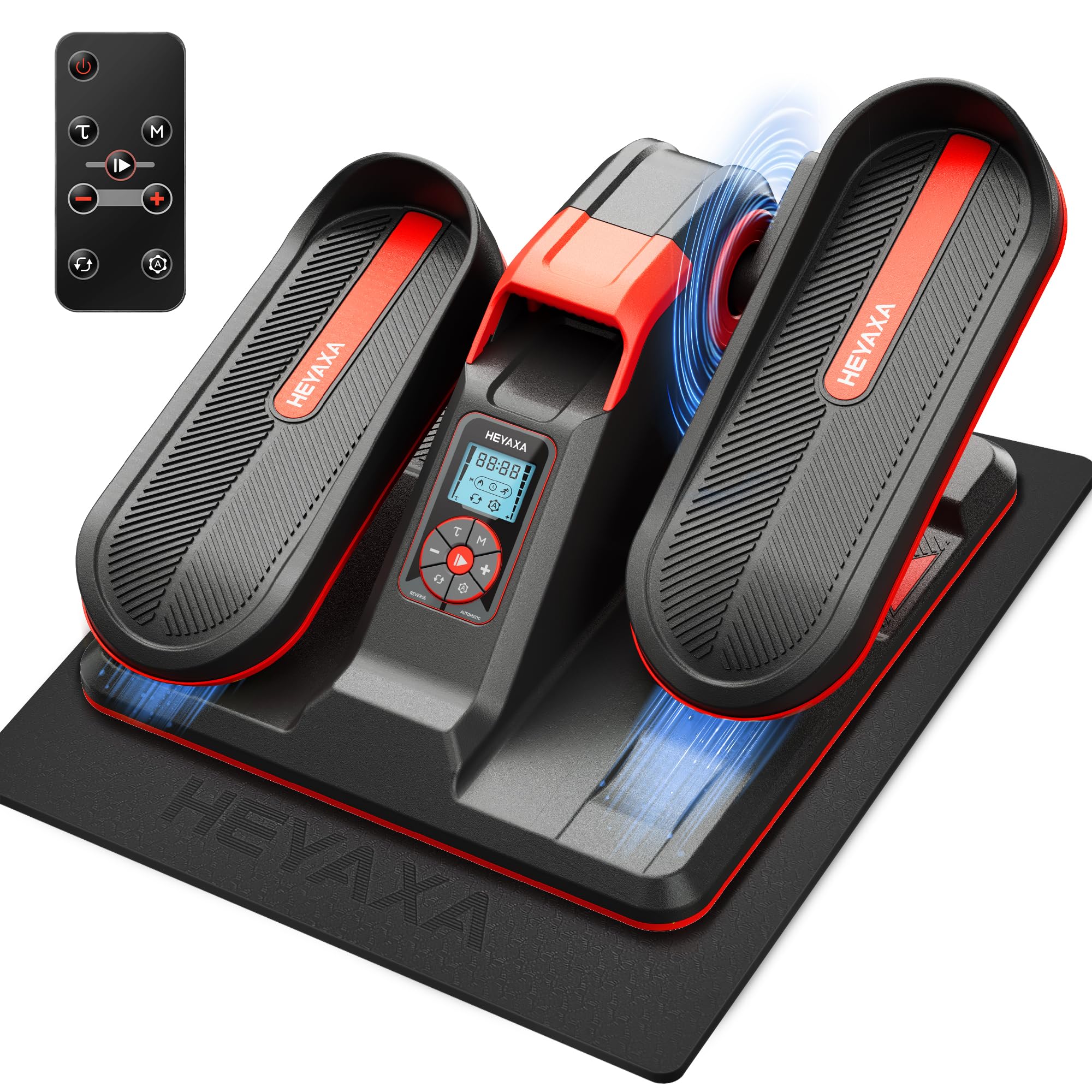 Under Desk Elliptical Machine - Portable Electric Leg Exerciser for Seniors & Adults with LCD Display & Remote Control - Compact Seated Elliptical Trainer with Anti-Slip Mat - Perfect for Office, Home Workout & Physical Therapy
