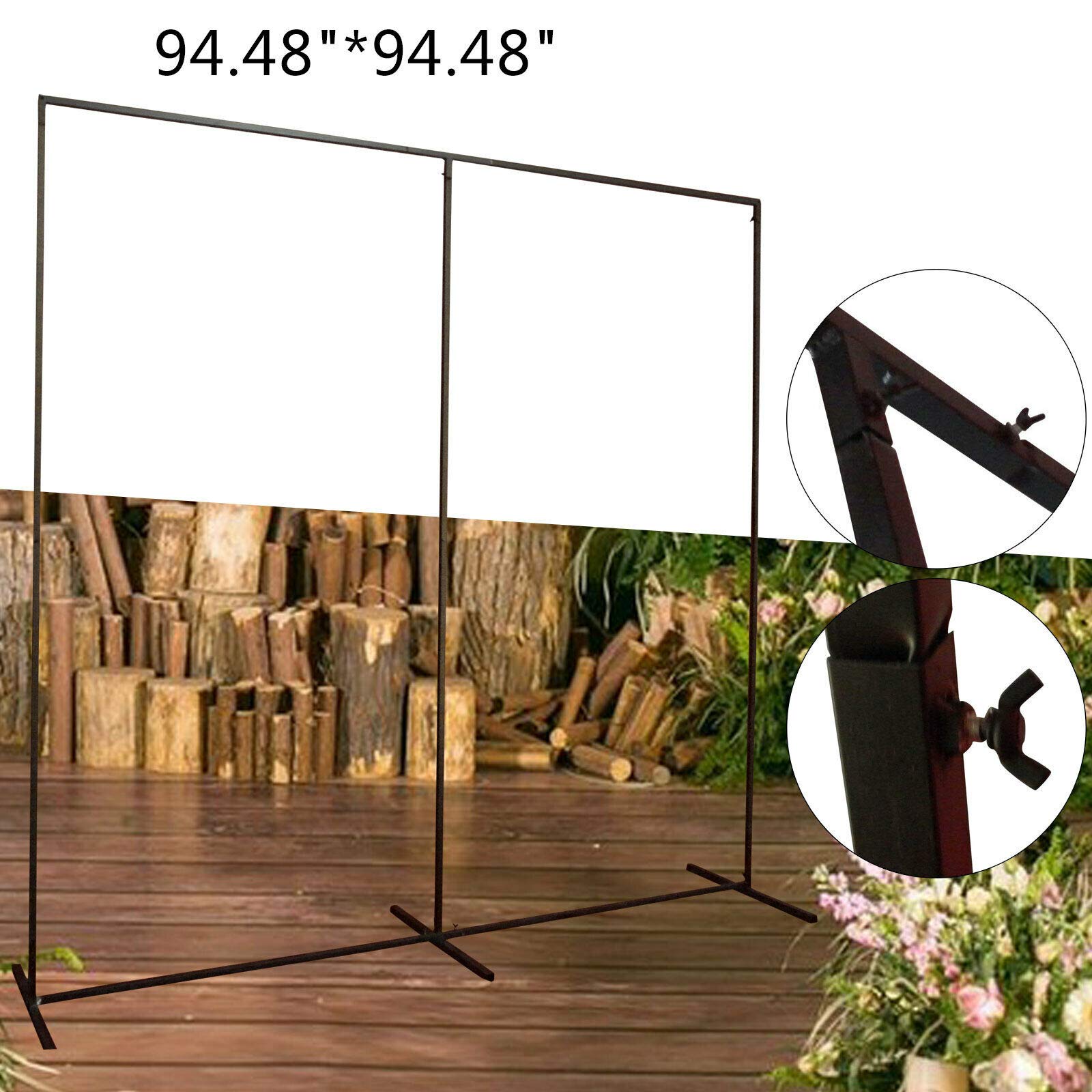 6.6x9.8ft Metal Wedding Arch Backdrop Stand - Square Black Frame for Garden Ceremony, Photo Booth & Outdoor Events - Durable Wedding Decoration Props (7.8FTx7.8FT) - Perfect for Backyard Weddings, Engagement Photos & Anniversary Celebrations