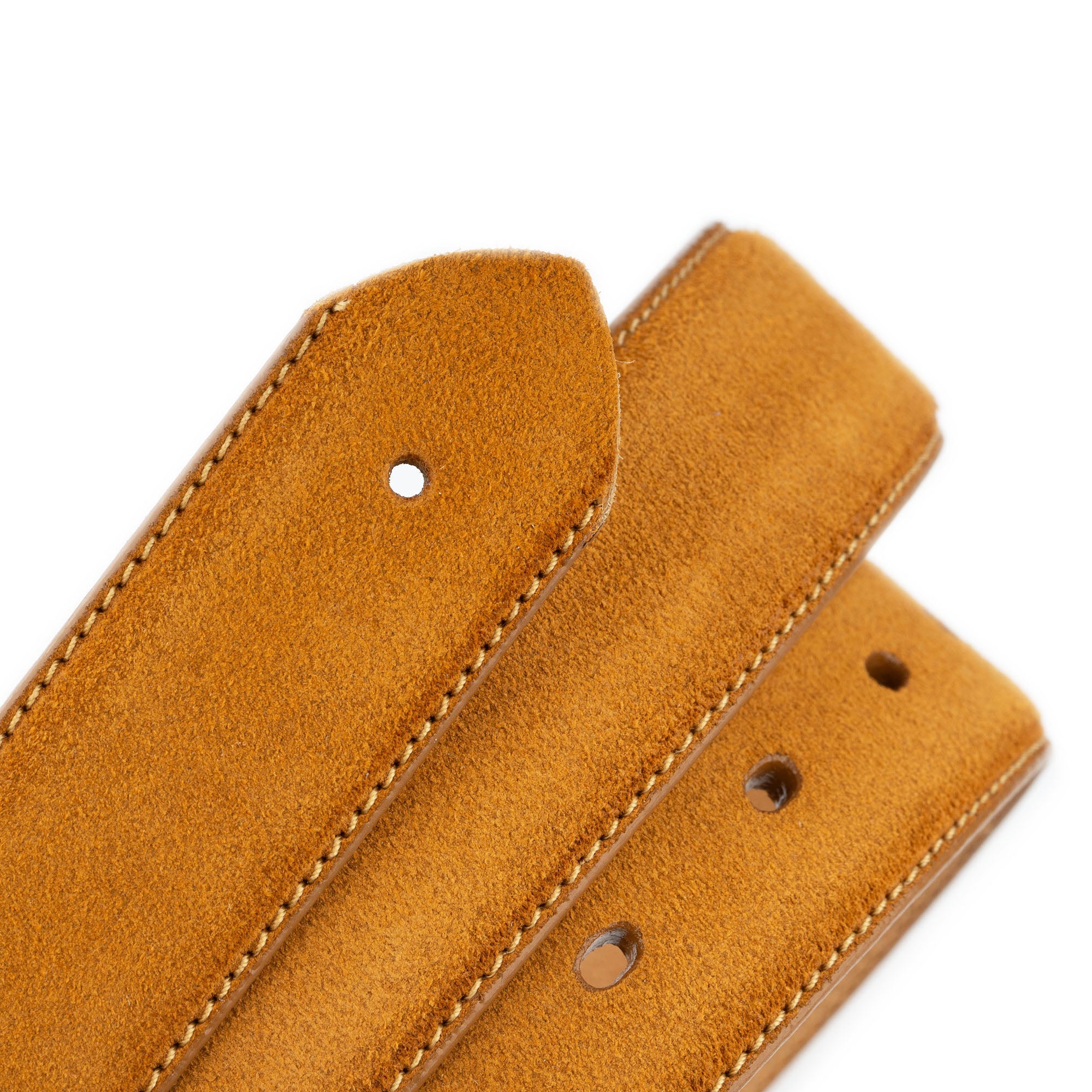 Premium Camel Suede Leather Men's Belt Strap for Montblanc Buckles - Classic Dress Belt for Business, Office & Formal Occasions