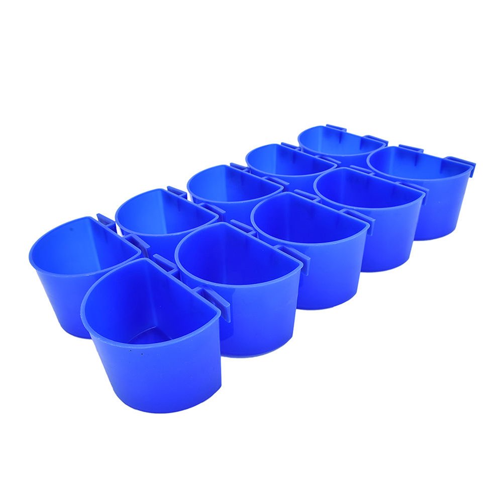 10 Pcs Hanging Feed & Water Cups for Quail, Poultry, Rabbit & Pigeons - Durable Cage Drinkers for Small Animal Coops, Aviaries & Pet Enclosures