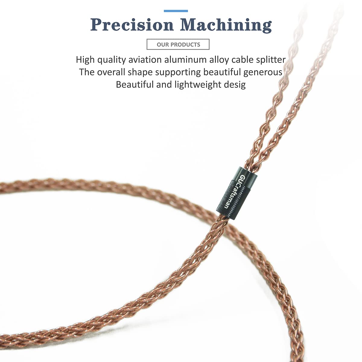 Premium GUCraftsman 6N Single Crystal Copper Headphone Upgrade Cable - 4.4mm/4Pin XLR Balanced Audio Cable for MrSpeakers & Dan Clark Audio (Aeon 2, Ether 2, Ether C Flow Stealth) - High-End Audiophile Experience for Home Studio & Critical Listening