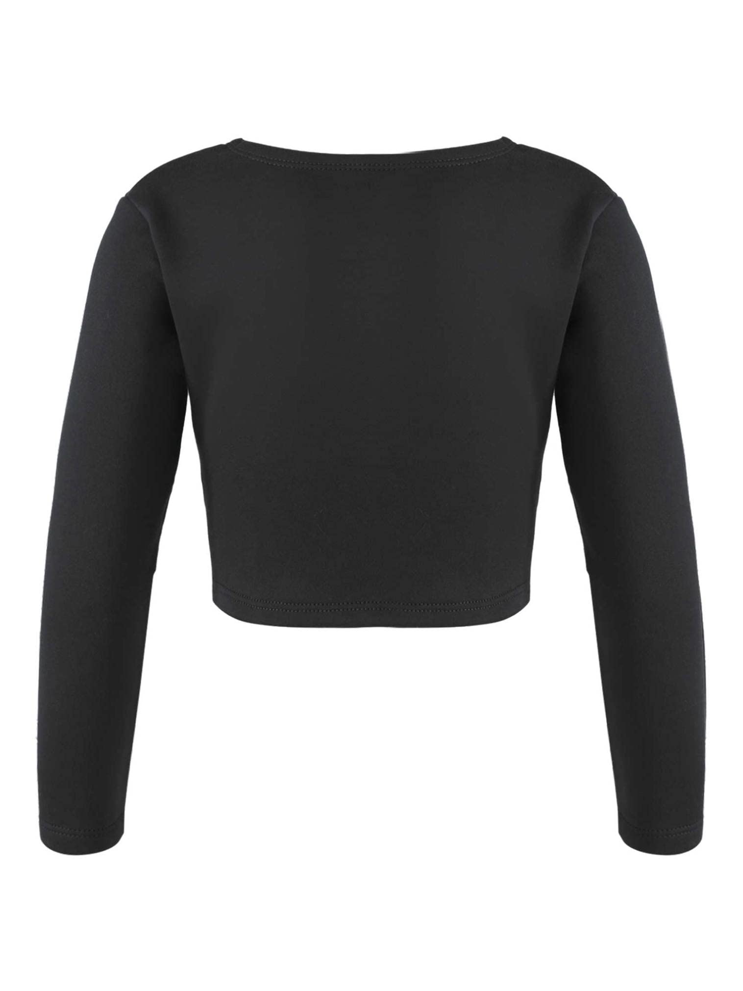 FEESHOW Girls Long Sleeve Knit Ballet Wrap Cardigan - Soft Cropped Pullover Sweater for Dance Class, Performance & Casual Wear
