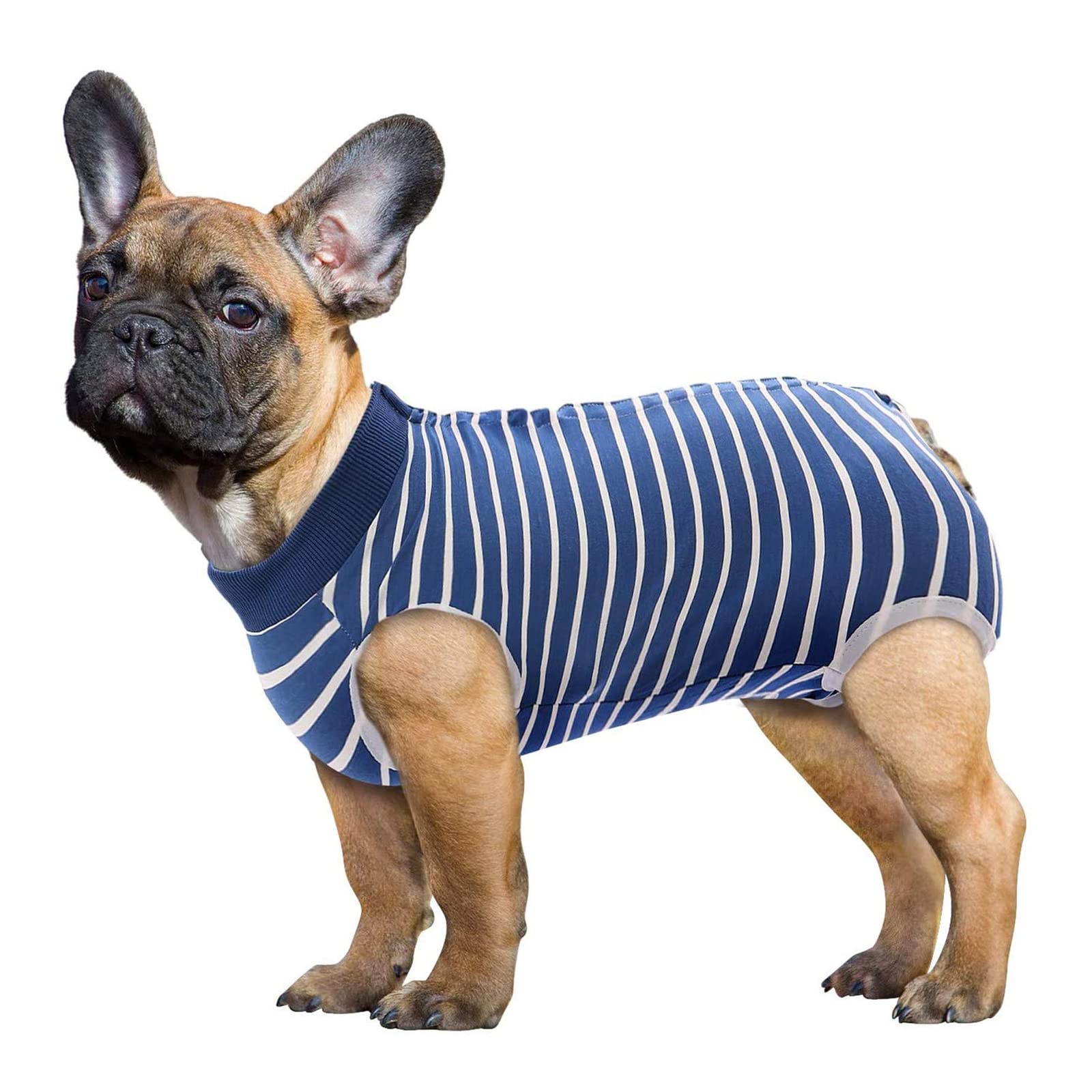 SAWMONG Dog Recovery Suit - Post-Surgery Surgical Suit for Dogs, Soft Pet Onesie Alternative to E-Collar Cone - Blue, X-Small - Perfect for Spay/Neuter Recovery & Wound Protection