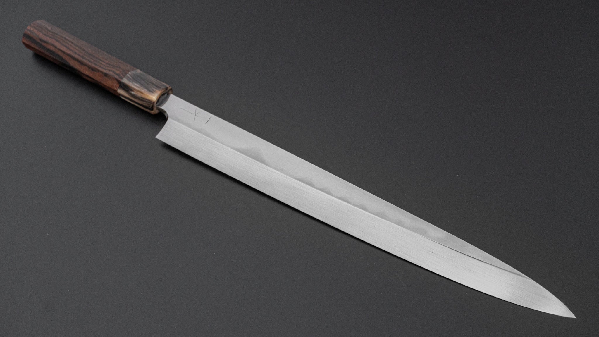 Hitohira Togashi White #1 Fuji Mizu Honyaki Yanagiba 330mm Sushi Knife with Taihei Makassar Ebony Handle & Saya - Premium Japanese Chef Knife for Sushi, Sashimi & Fine Slicing