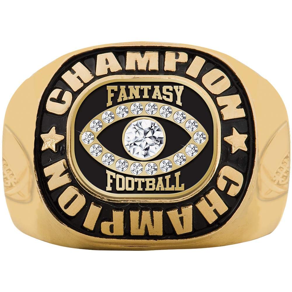 Fantasy Football Champion Ring - Crown Awards Custom Size 7 Prime Football Trophy Ring - Perfect for Fantasy League Winners, Sports Awards & Championship Celebrations