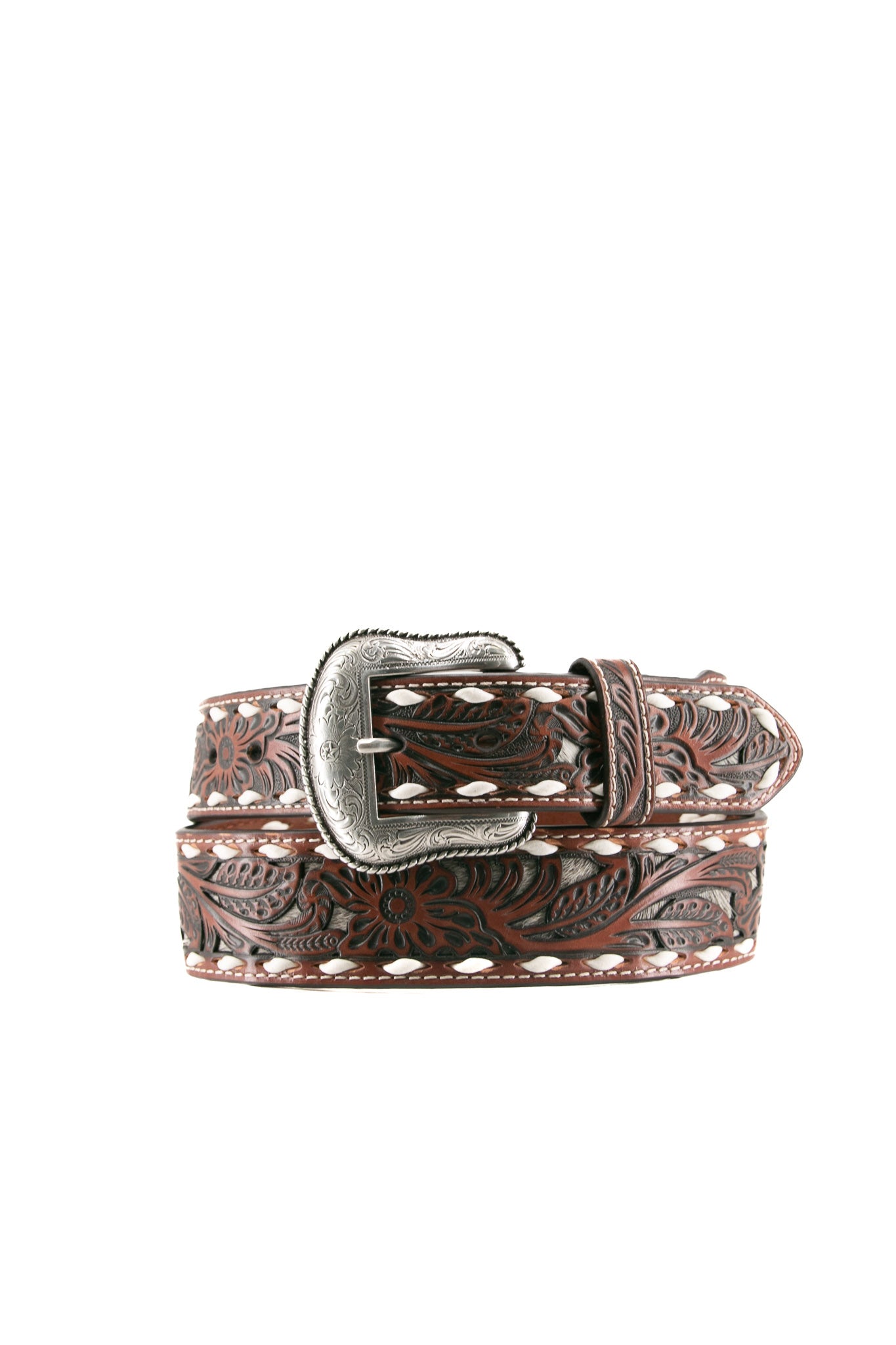 Genuine Nocona Cowhide Leather Cowboy Belt for Men - Handcrafted Brown Western Belt with Classic Buckle - Perfect for Rodeo, Ranch Work & Country Style Outfits