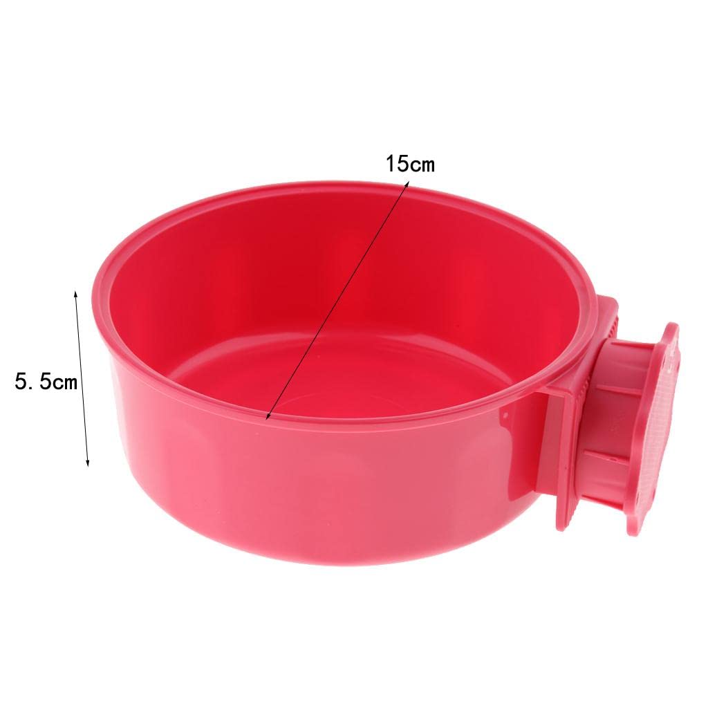 UJEAVETTE® Hanging Dog Bowl for Crate - Red Clamp-On Pet Food & Water Dish - Durable Puppy Cage Feeder for Travel, Training & Kennel Use
