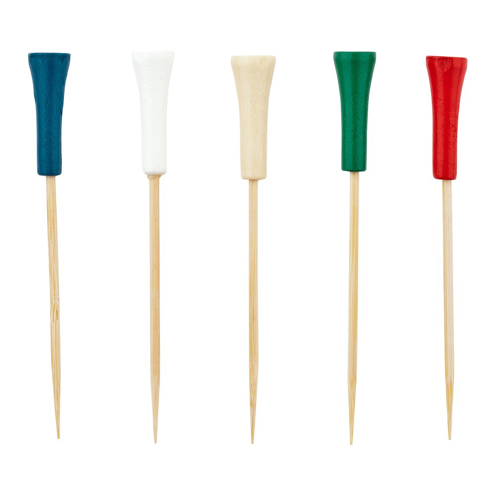1000-Pack 4 Inch Bamboo Golf Tee Cocktail Picks - Durable Wooden Skewers for Sports Themed Parties, Birthday Events & Office Gatherings - Perfect for Appetizers, Cocktail Garnishes & BBQ Snacks
