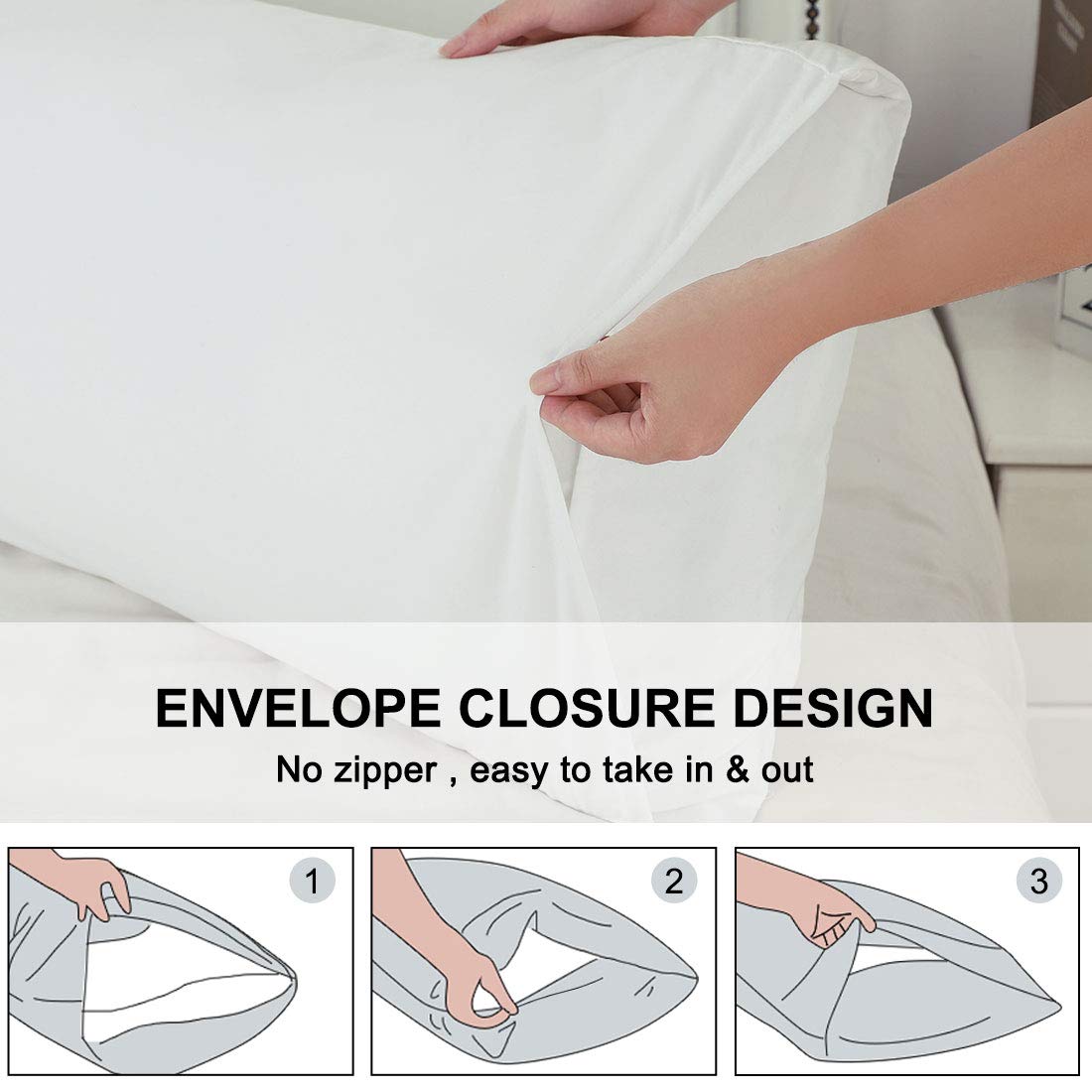 PiccoCasa 2 Pack Body Pillow Cases - 20