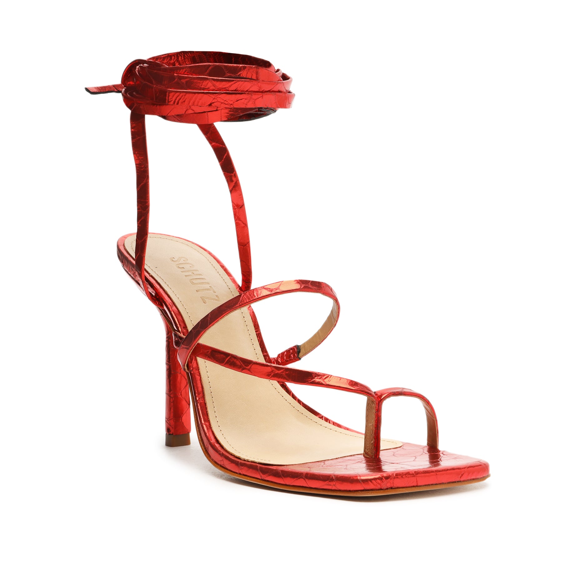 Lily Metallic Crocodile Embossed Leather Sandals for Women - Fashionable Summer Slide Sandals for Beach, Pool, and Casual Outings