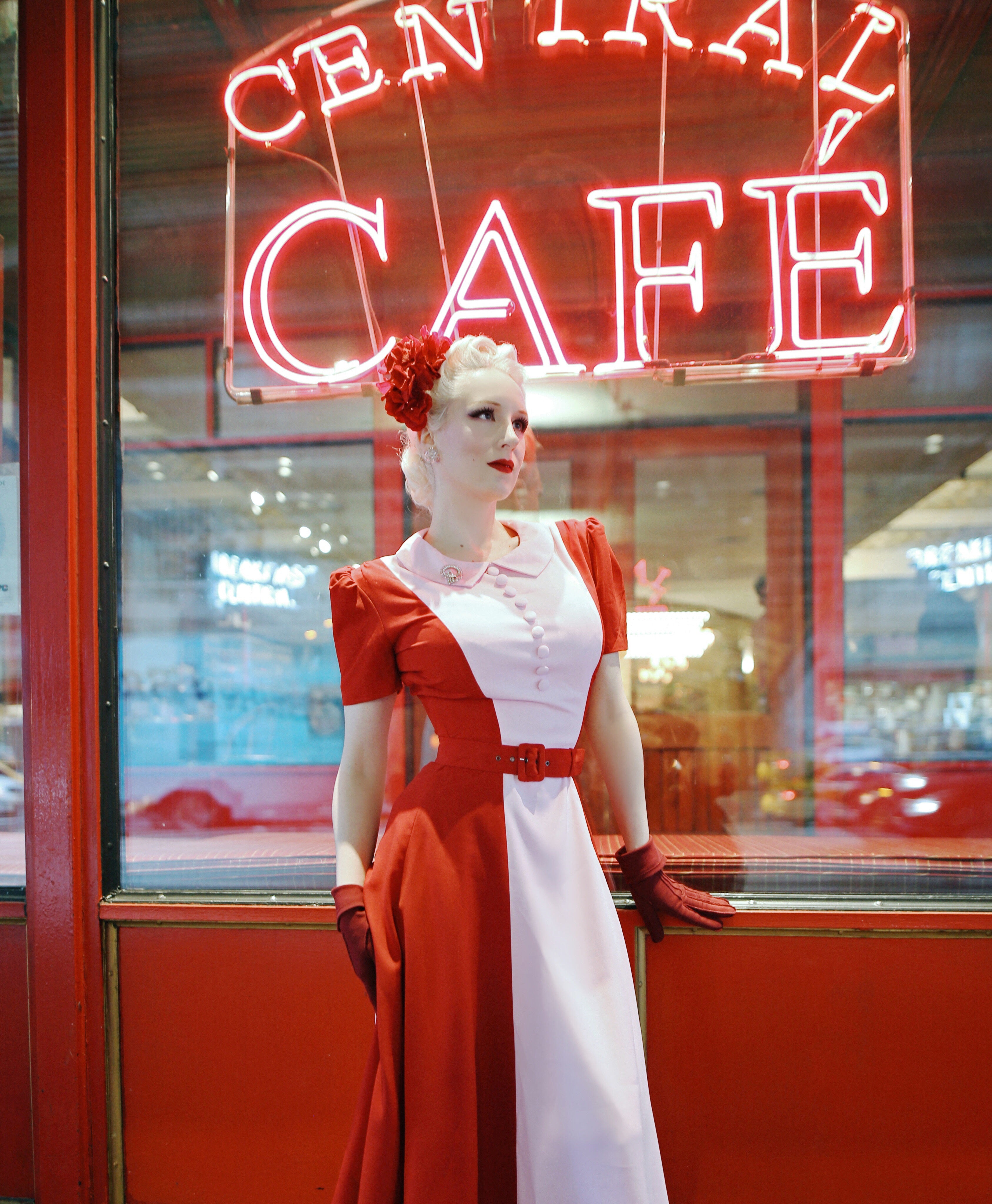 Vintage 1950s Inspired Swing Dress - Retro Two Tone Flared Skirt for Women | Perfect for Cocktail Parties, Dances & Themed Events