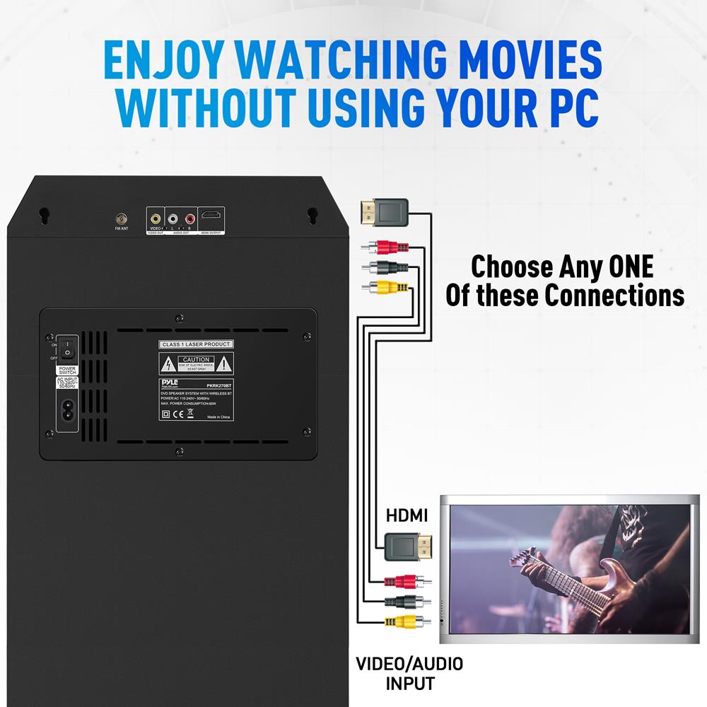 Portable DVD Video PA Speaker System - High-Quality Sound for Outdoor Events, Parties, and Home Theater Use