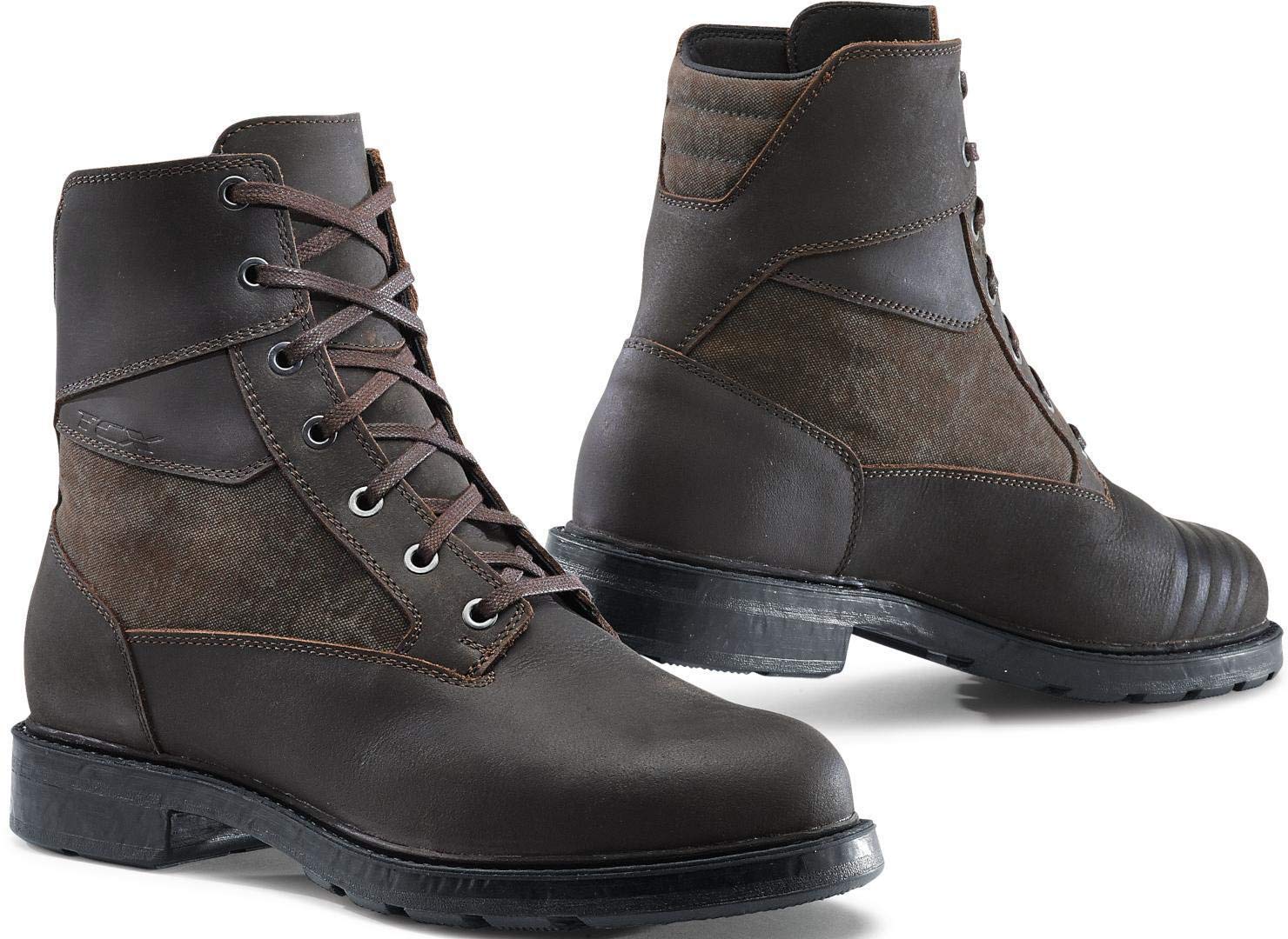 TCX Rook Waterproof Motorcycle Boots for Men - Brown Size 42 | All-Weather Riding Protection | Perfect for Adventure Touring & Daily Commuting