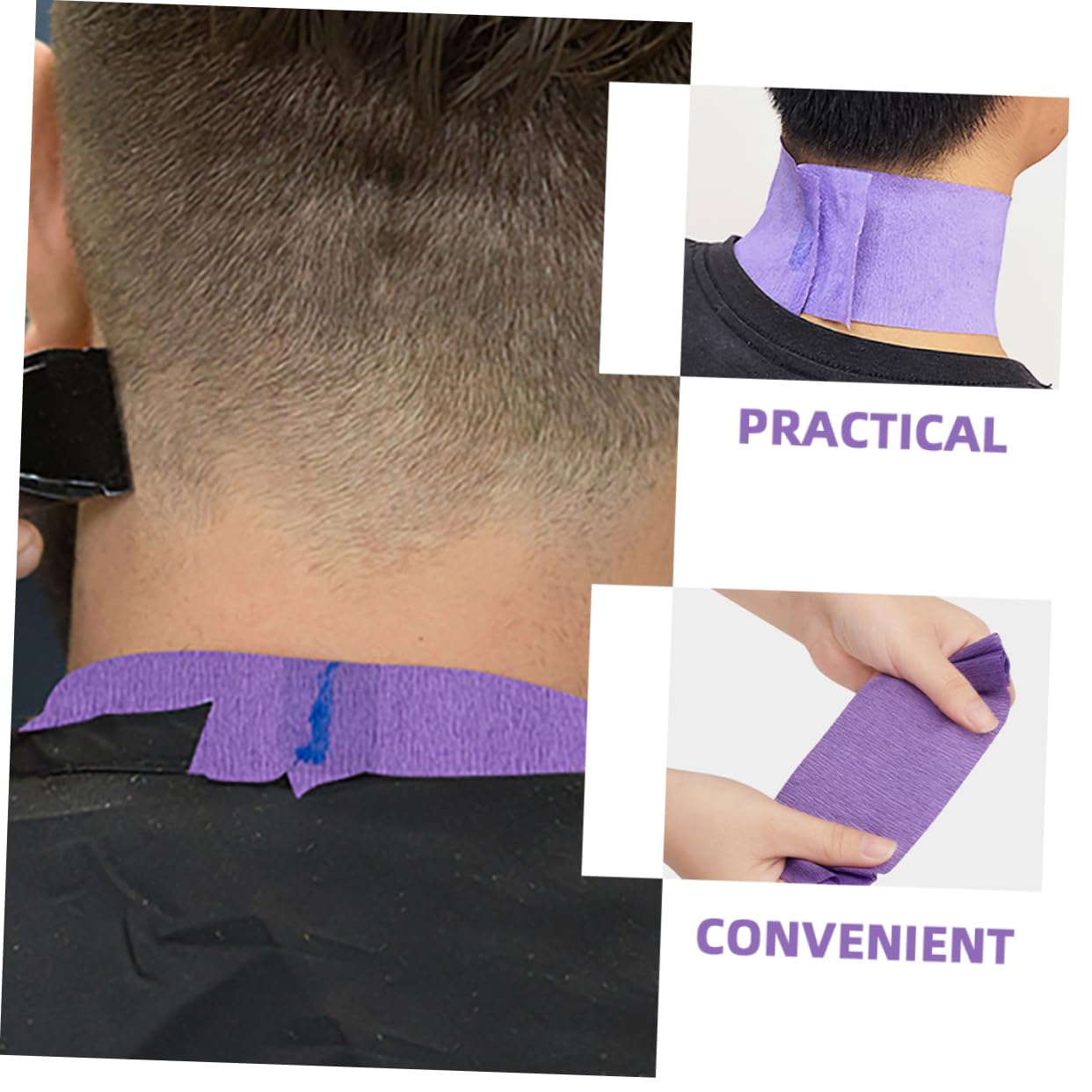 FOMIYES 100-Pack Disposable Stretchy Neck Strips for Hair Cutting - Barber Salon Hair Wrap Strips & Neck Protector Paper - Professional Hairdressing Accessories for Salons, Barbershops & Home Use