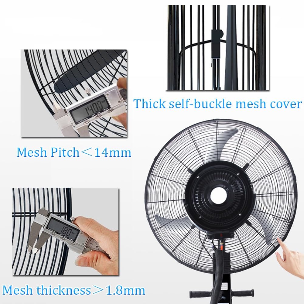 TsoLay 26in Heavy Duty Misting Fan - Portable Oscillating Floor Fan with Stand for Outdoor & Commercial Use | Perfect for Patio, Poolside, Backyard, and Events