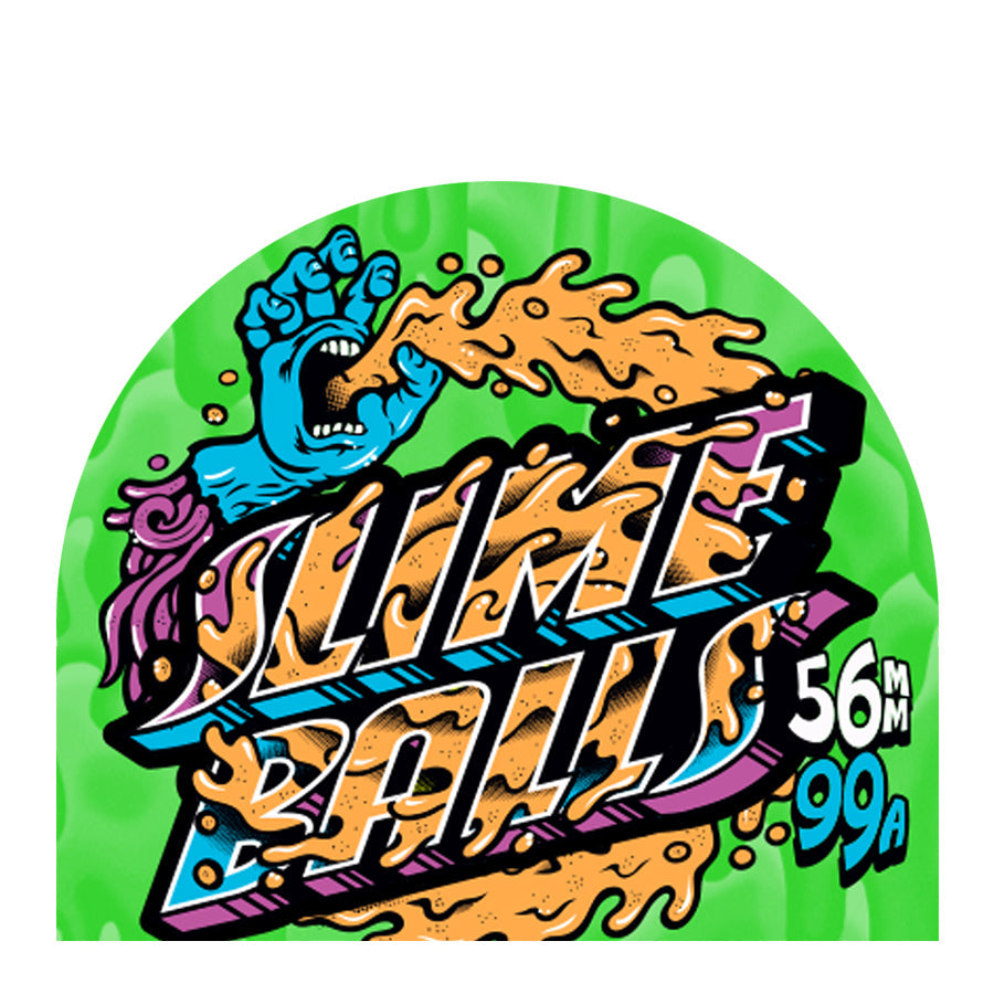 56mm 99a Green Black Slime Balls Speed Wheels - Perfect for Longboard, Skateboard & Cruiser - High Performance for Smooth Rides & Tricks