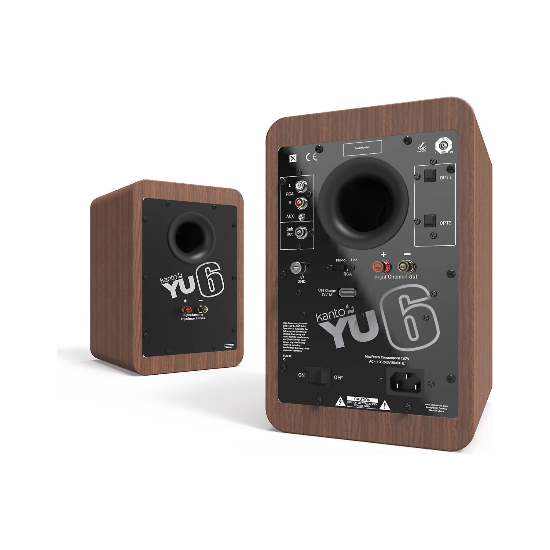 Kanto YU6 Powered Bluetooth Bookshelf Speakers with Phono Preamp - High-Quality Audio for Vinyl Records, Desktop, and Home Theater - Open Box Clearance Deal