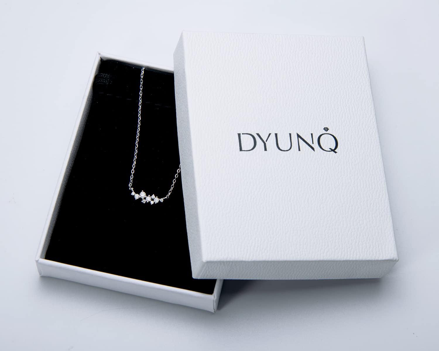 Moissanite Necklace for Women - Sterling Silver Cluster D Color VVS1 Round Cut Pendant, Dainty Layering Choker Jewelry (16-18 Inch) | 925 Silver 18K White Gold Plated | Perfect Birthday & Christmas Gifts for Her | Ideal for Weddings, Anniversaries & Everyday Elegance