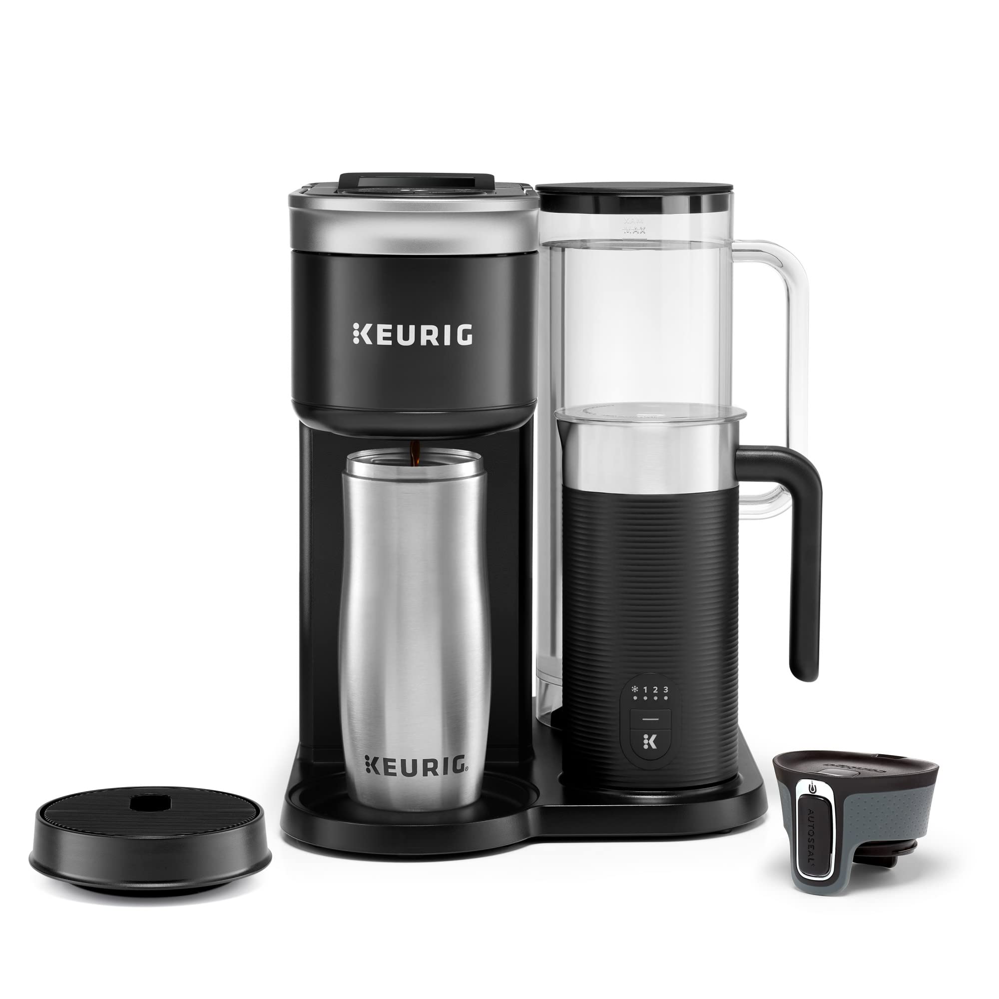 Keurig K-Cafe SMART Single Serve K-Cup Pod Coffee Maker - Latte & Cappuccino Maker, Black | Perfect for Home, Office & Small Spaces | Brews Coffee, Lattes & Iced Drinks